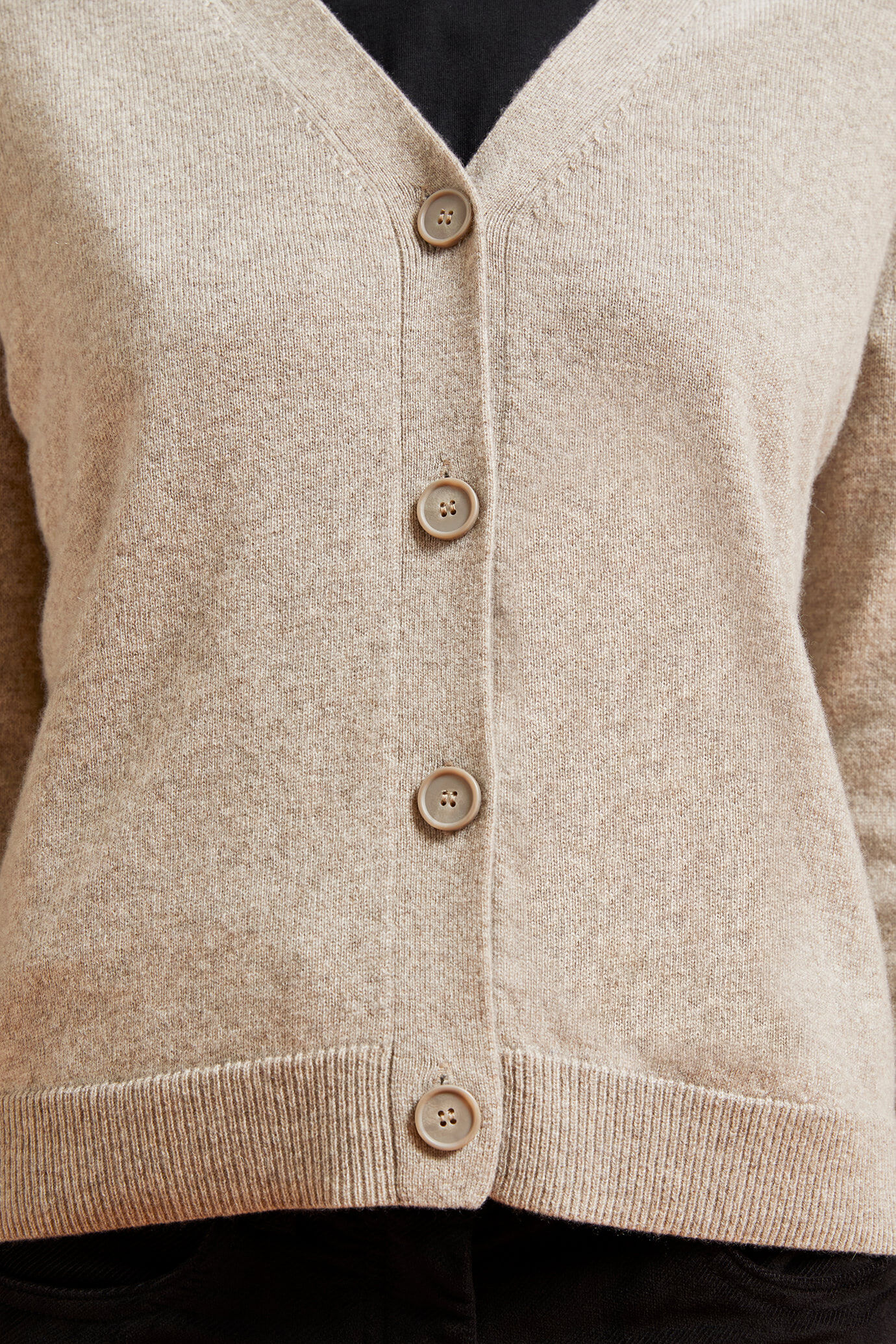 Cardigan à col rond pour femme, 100% cachemire, coupe classique image number 2