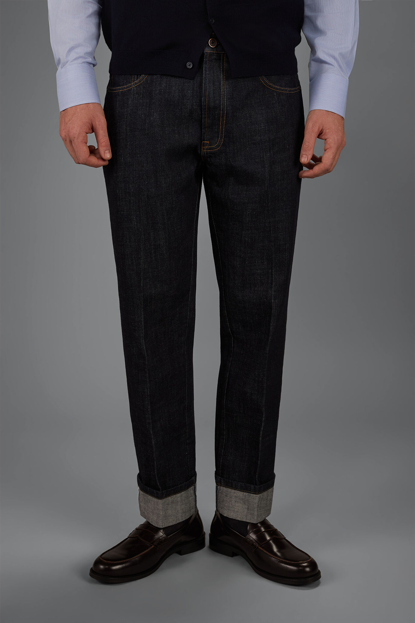 Men&rsquo;s 5 Pockets baggy-fit jeans 100% Cotton image number 1