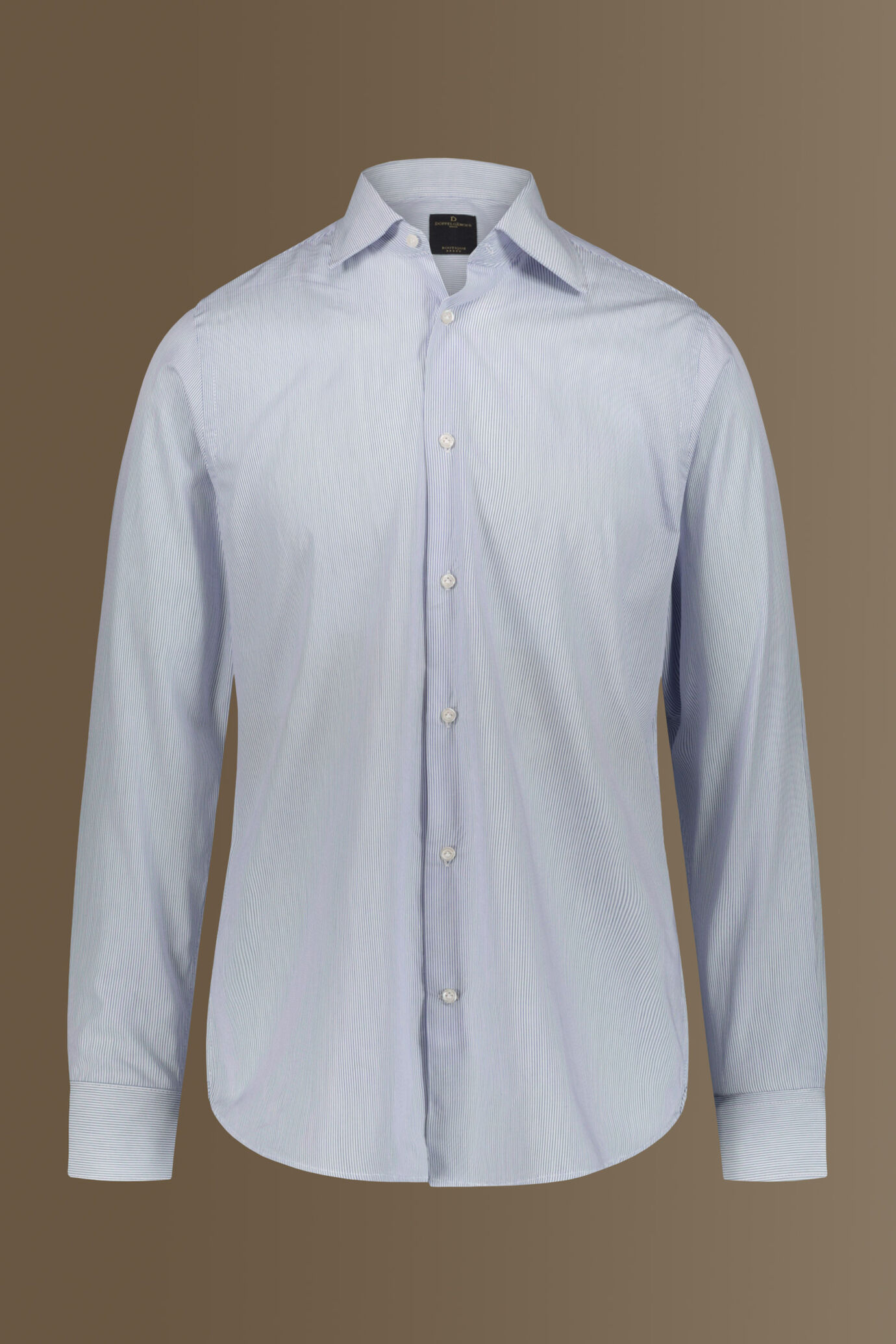 Camicia classica uomo collo francese tinto filo a righe image number 3