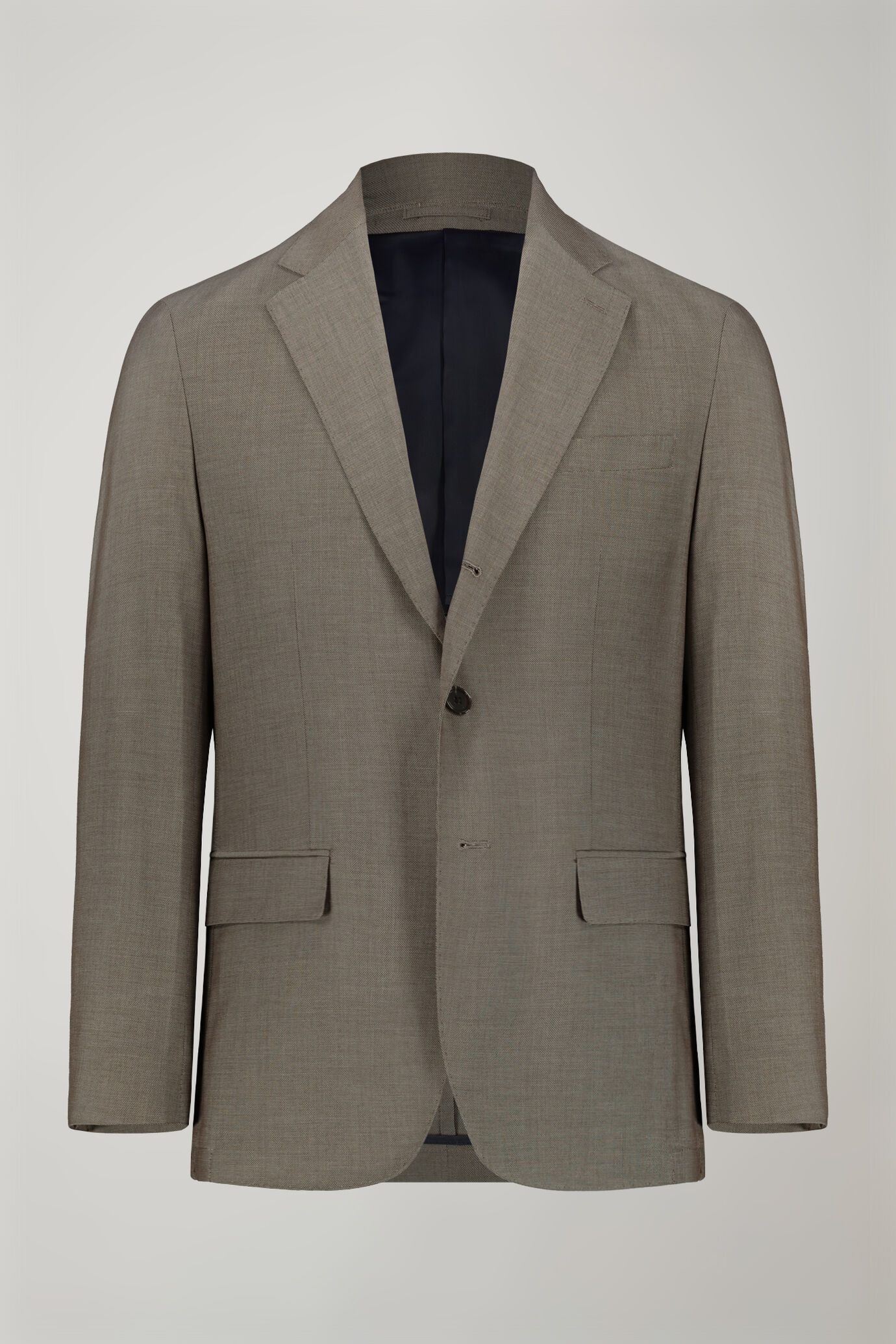 Costume homme à simple boutonnage avec motif œil-de-perdrix coupe régulière image number 5