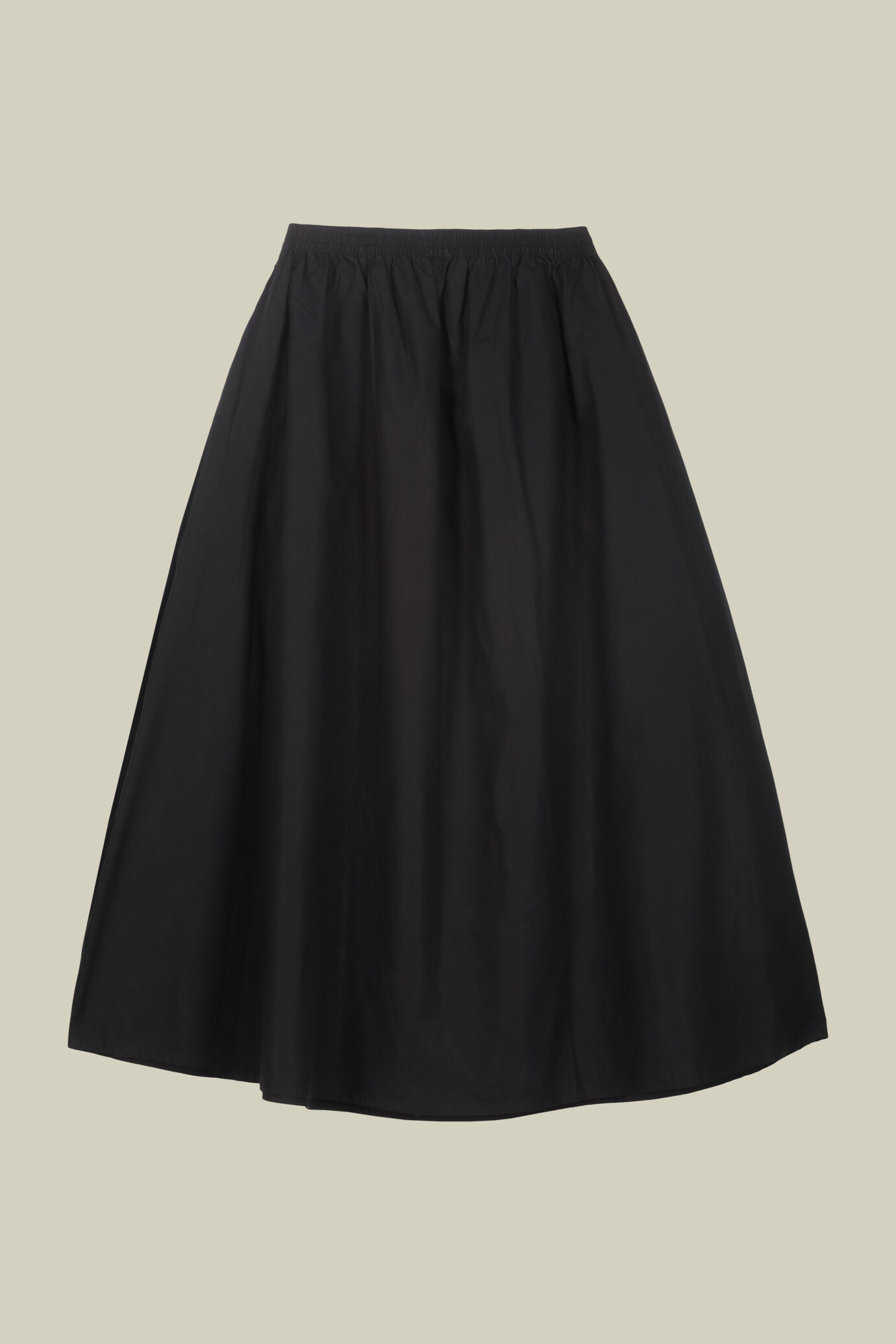 Long flared skirt with elastic waist and side pockets image number 5