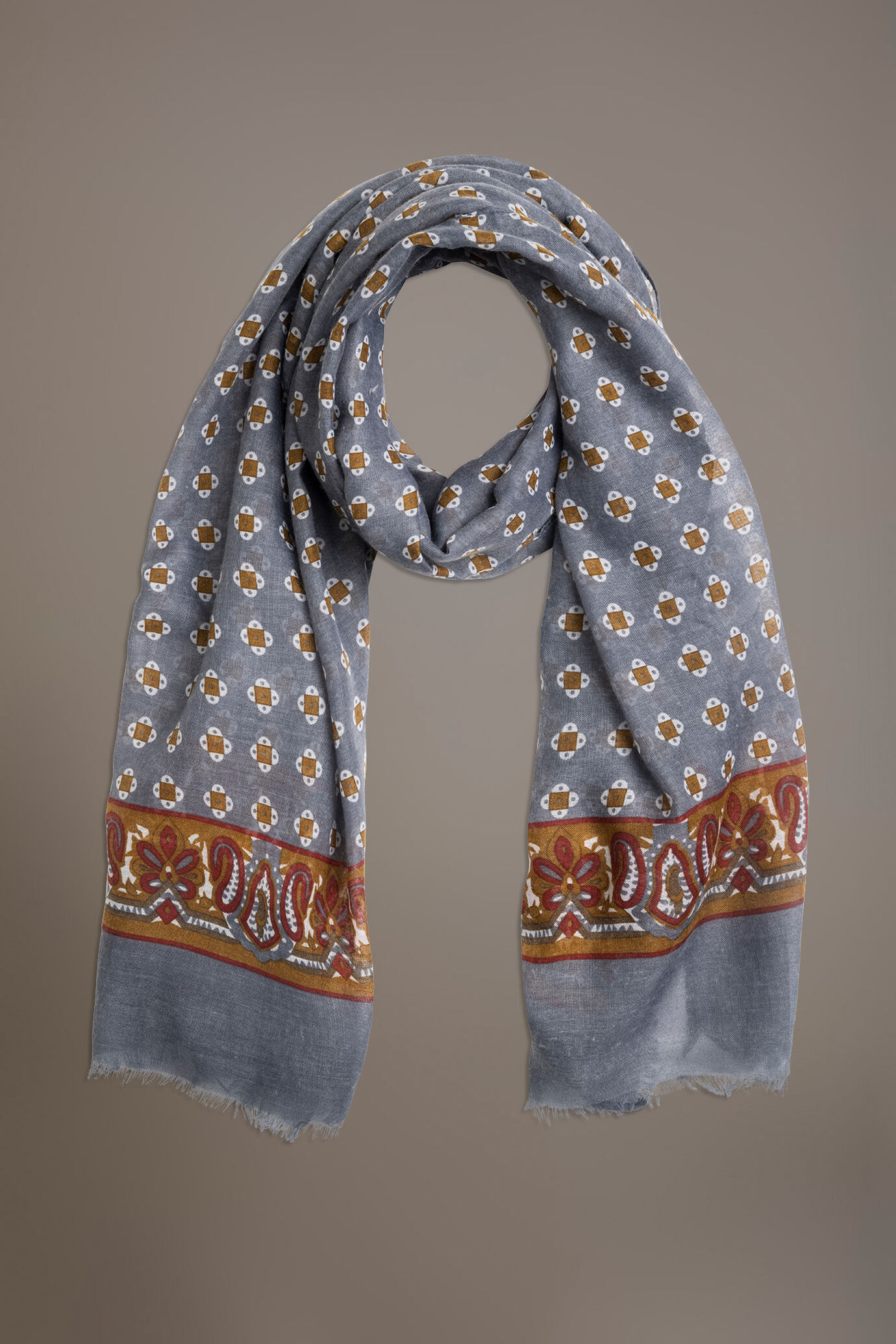 Herrenschal aus Baumwollmischung mit geometrischem Muster image number 0