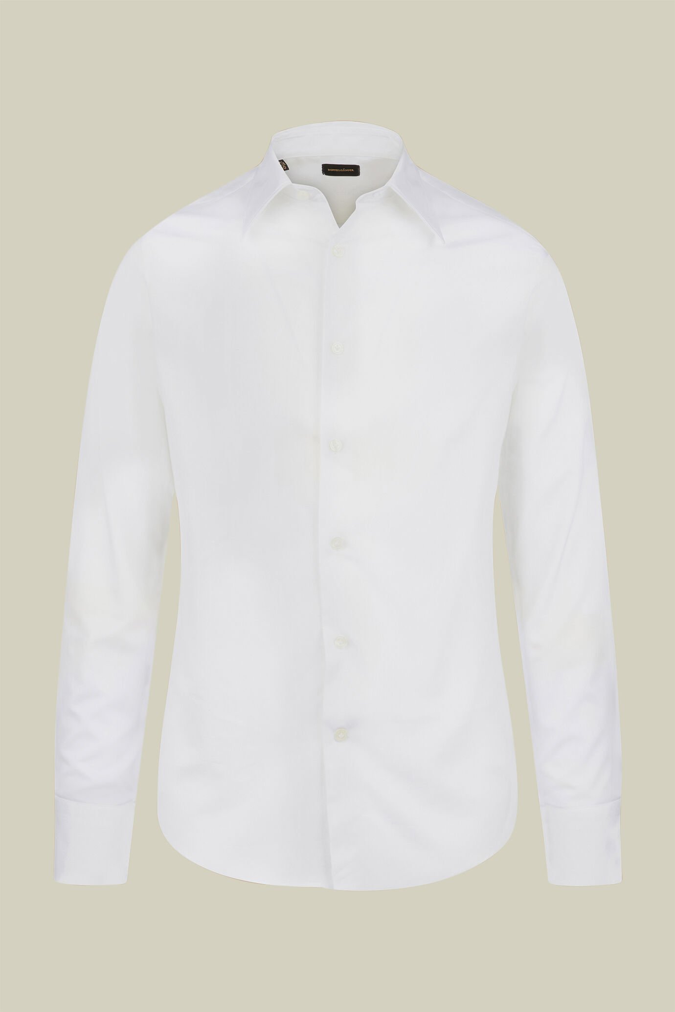 Camicia classica uomo 100% cotone con collo classico e tessuto armaturato regular fit