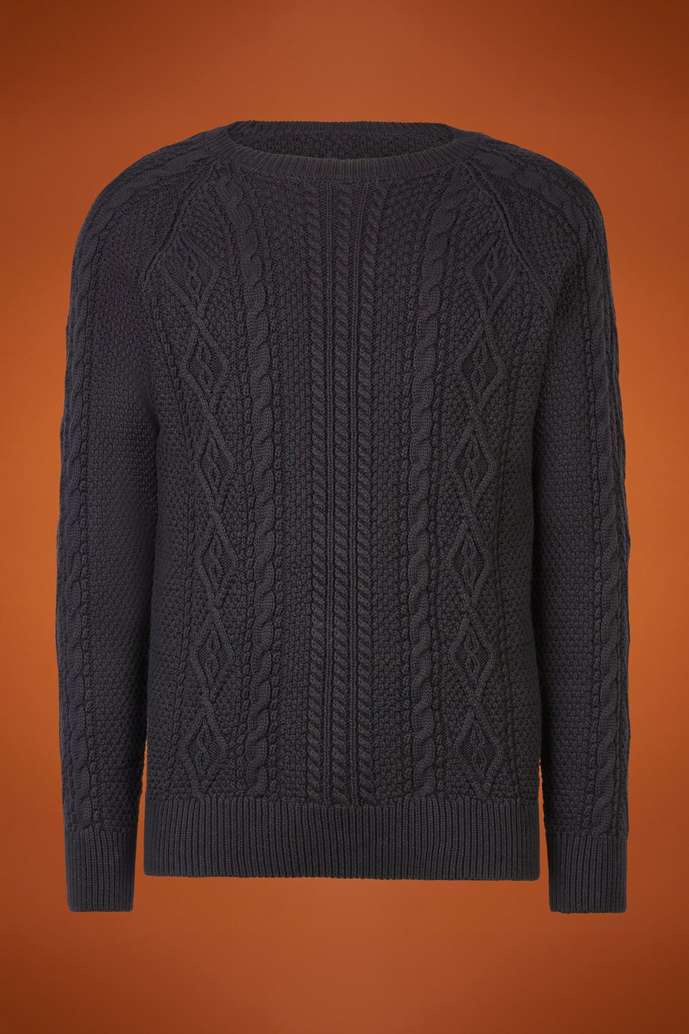 Pull homme à col rond, 100% coton, ouvrage tissé, coupe classique