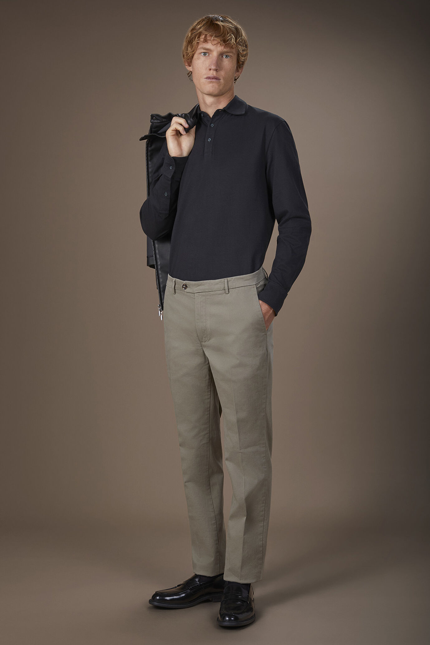 Pantalone uomo chino classico costruzione twill elasticizzato regular fit