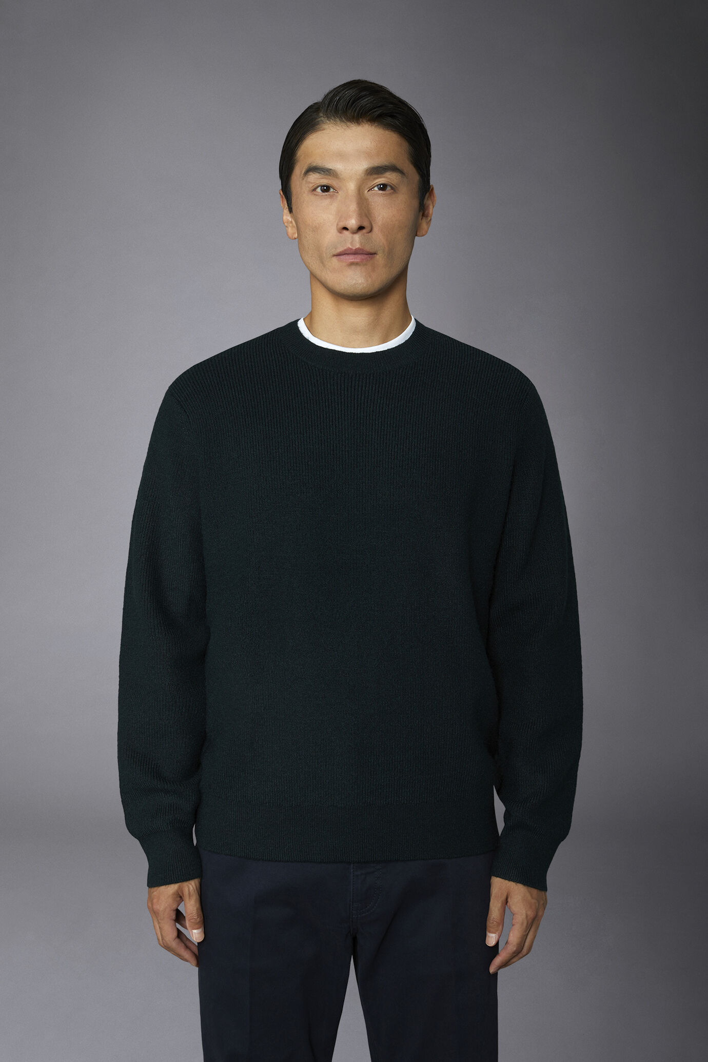 Pullover mit Rundhalsausschnitt und englischem Rippenstrick Regular Fit image number 3