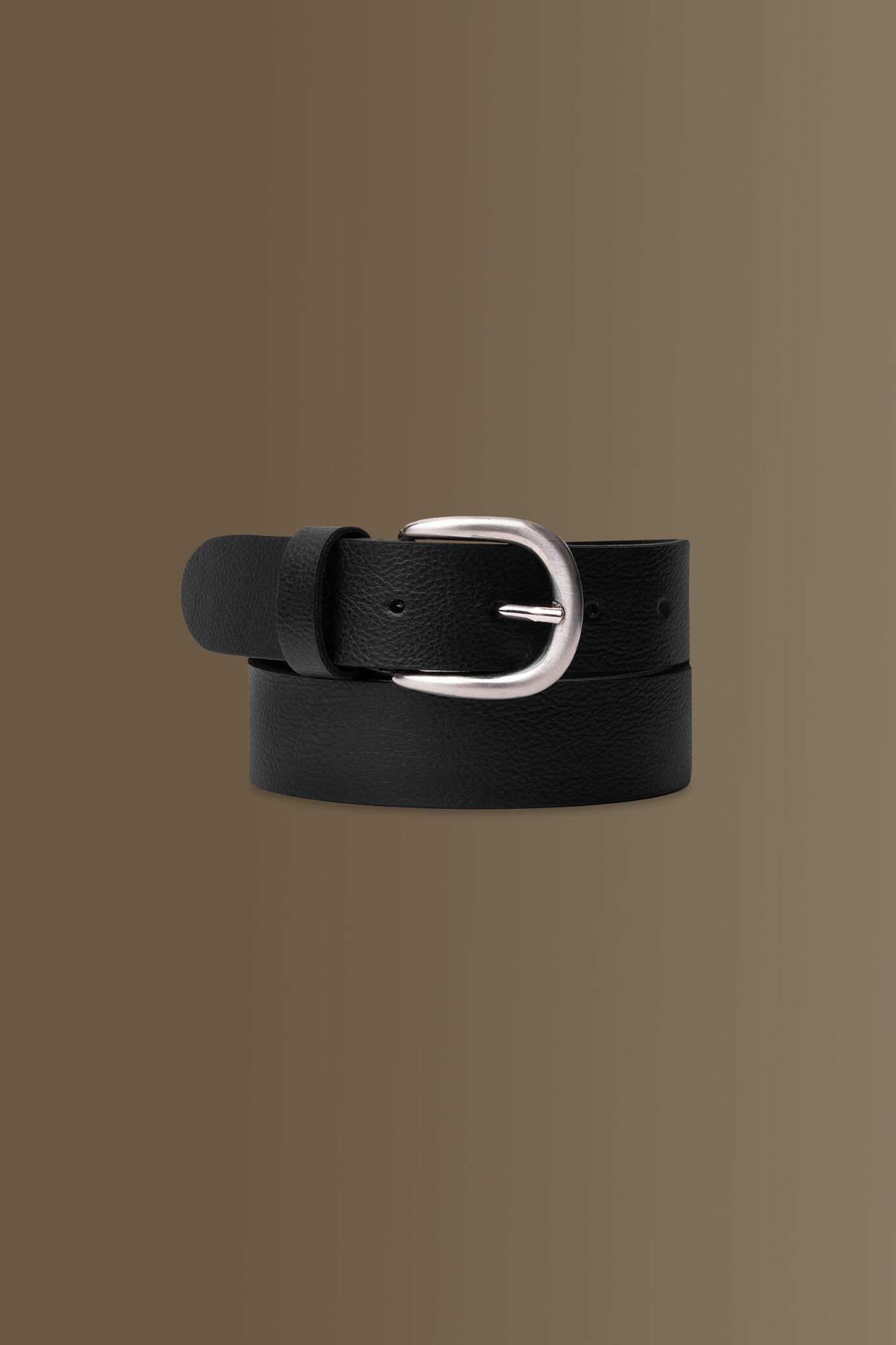 Cintura uomo misto pelle tinta unita con doppie cuciture image number 0