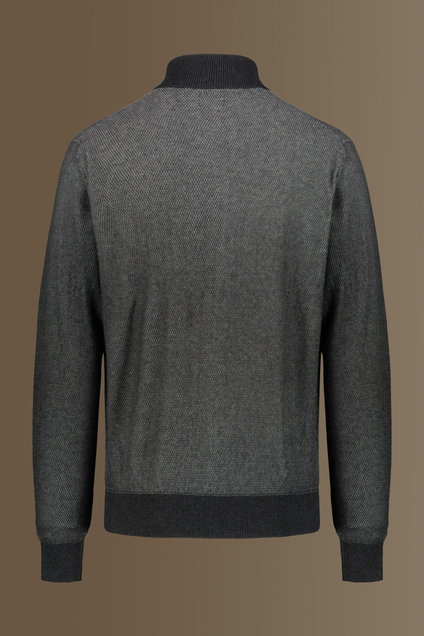 Cardigan with high collar seed stitch knitting image number 4