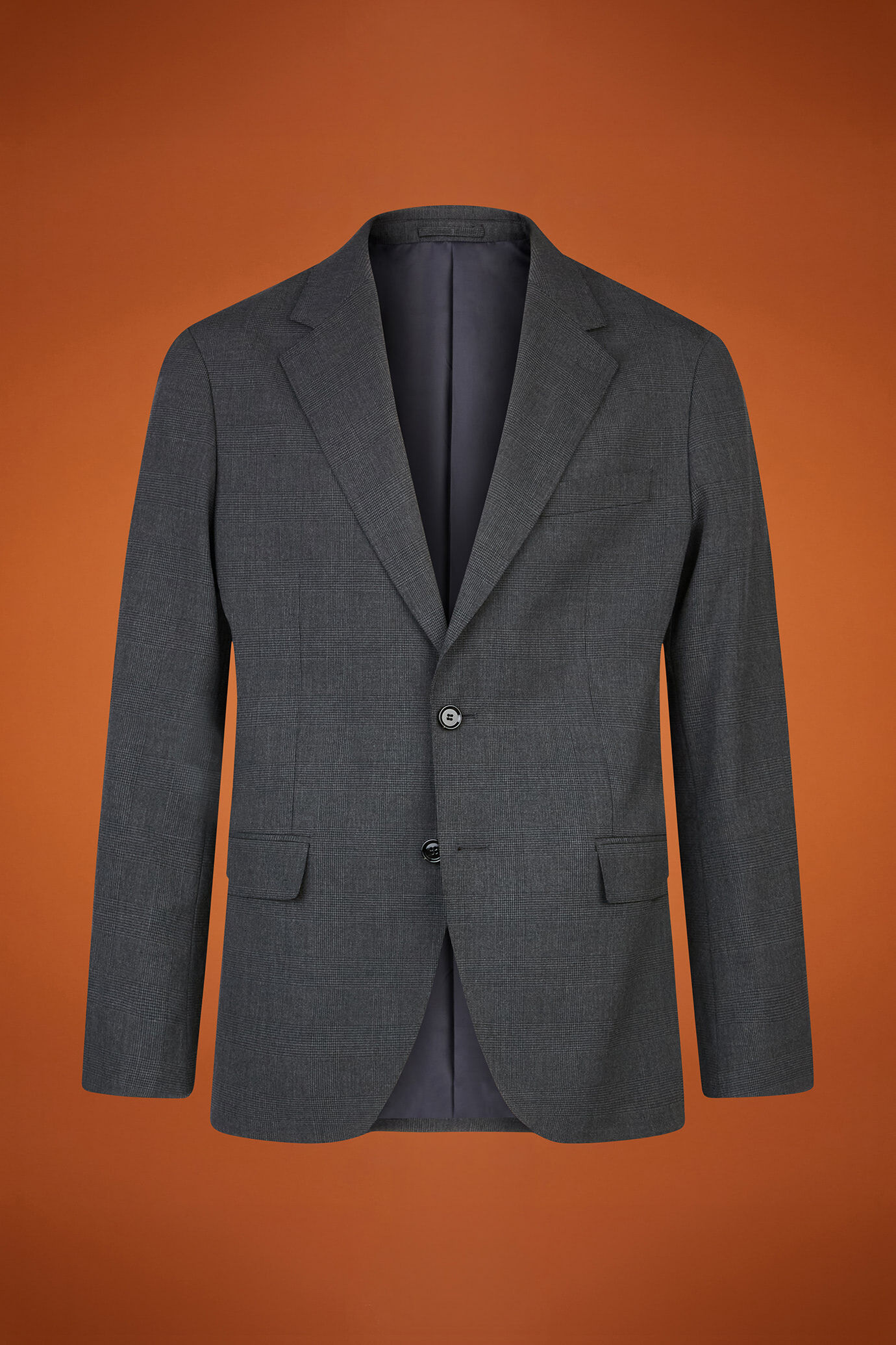 Men's regular fit single-breasted suit in Prince of Wales fabric image number 4