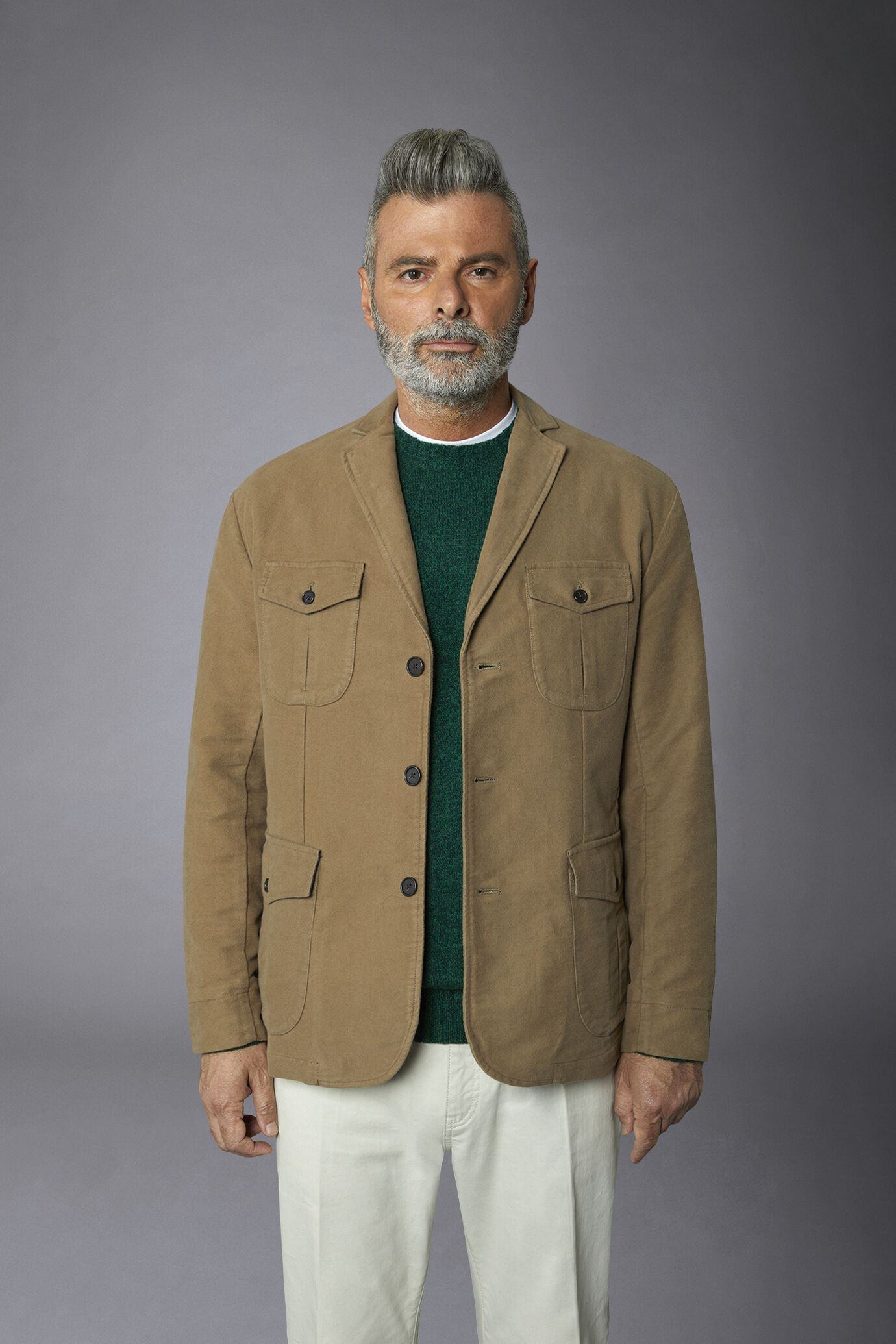 Field jacket genderless in fustagno tinta unita regular fit image number 4