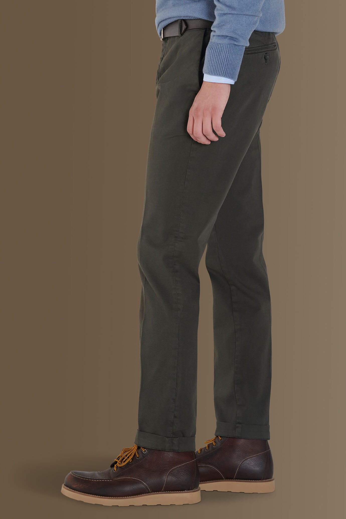 Pantalone classico chino twill elasticizzato image number 2