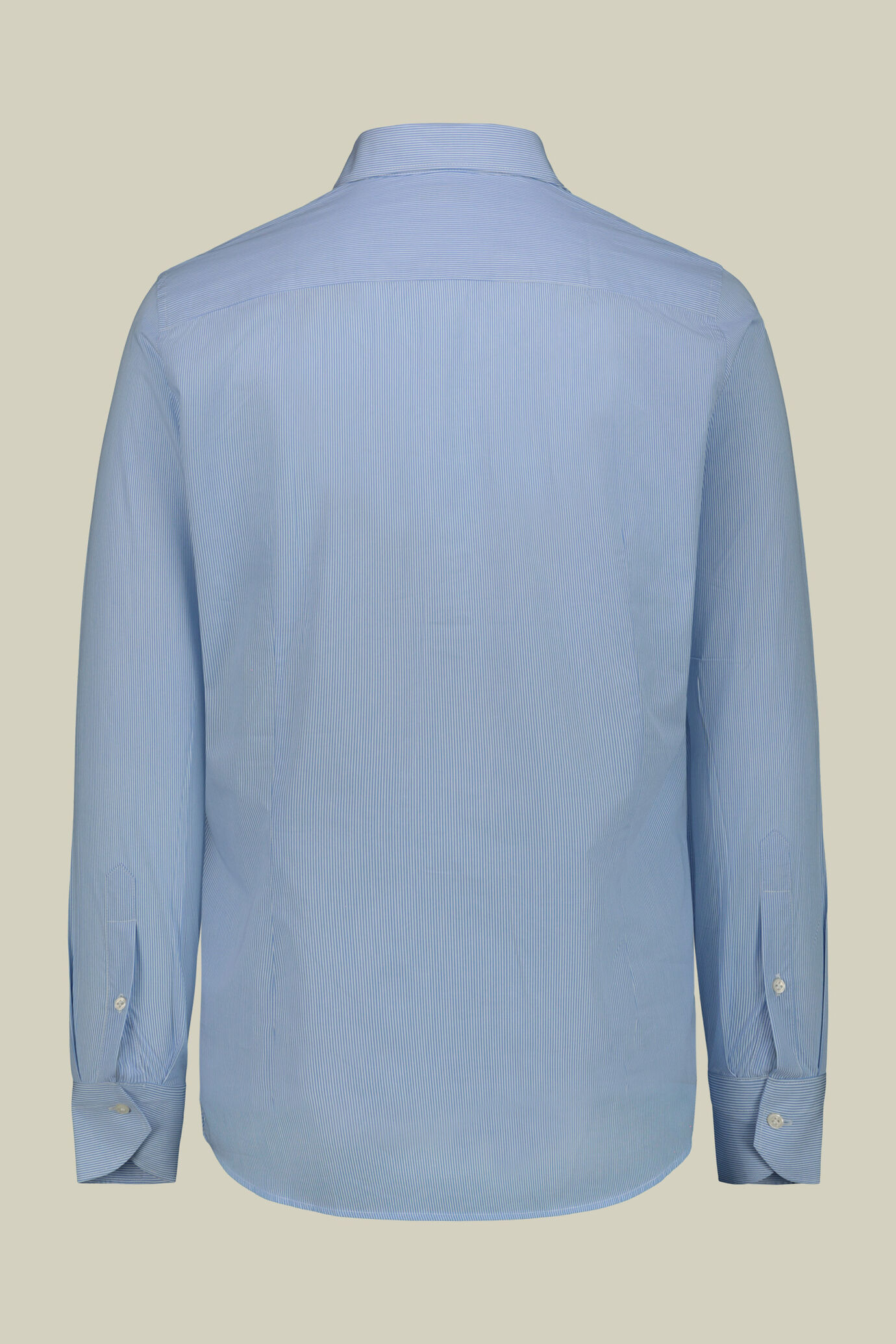 Men's shirt with French collar in 100% yarn-dyed micro-striped cotton fabric image number 5