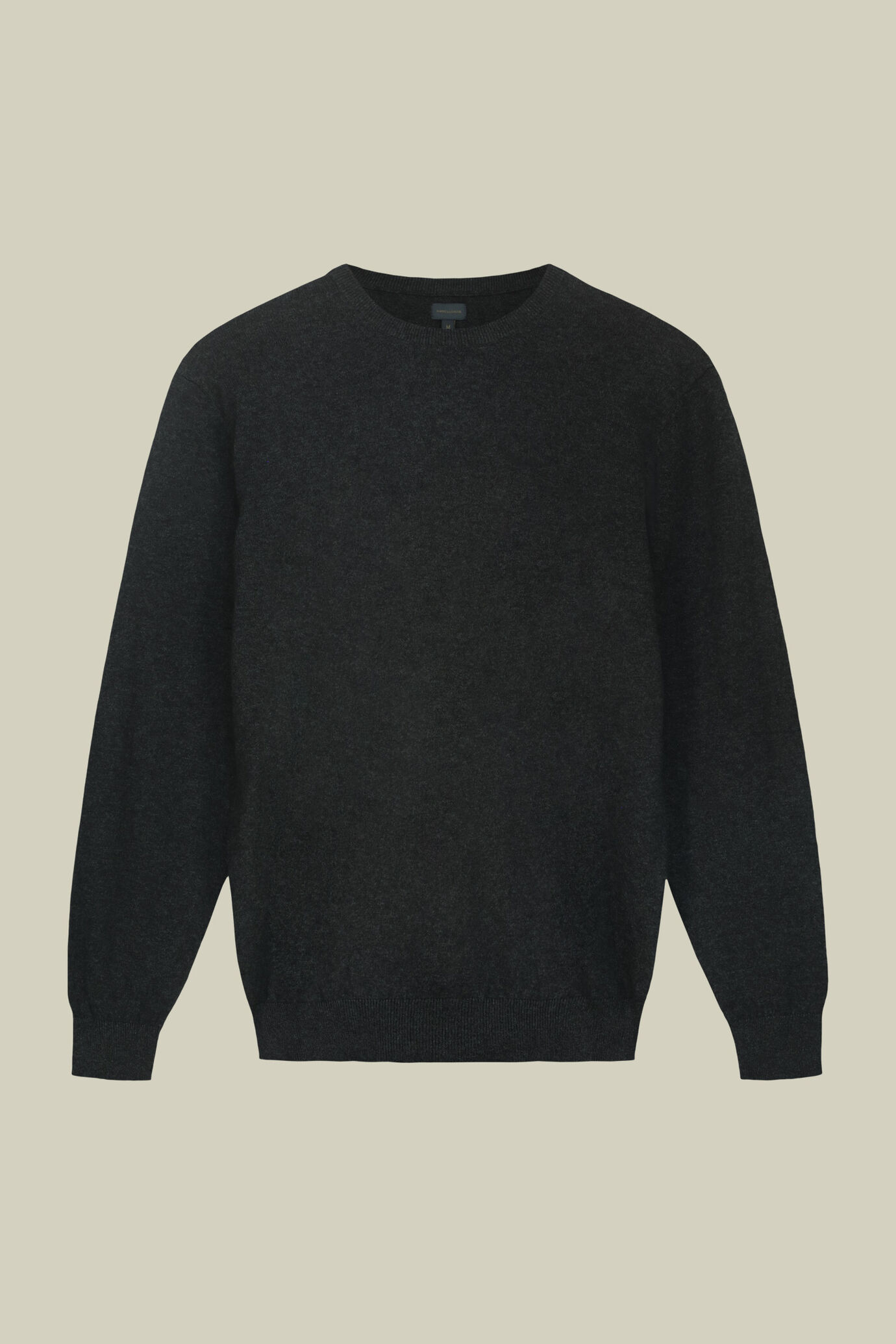 Men's regular fit crew neck jumper in wool and cotton image number 4