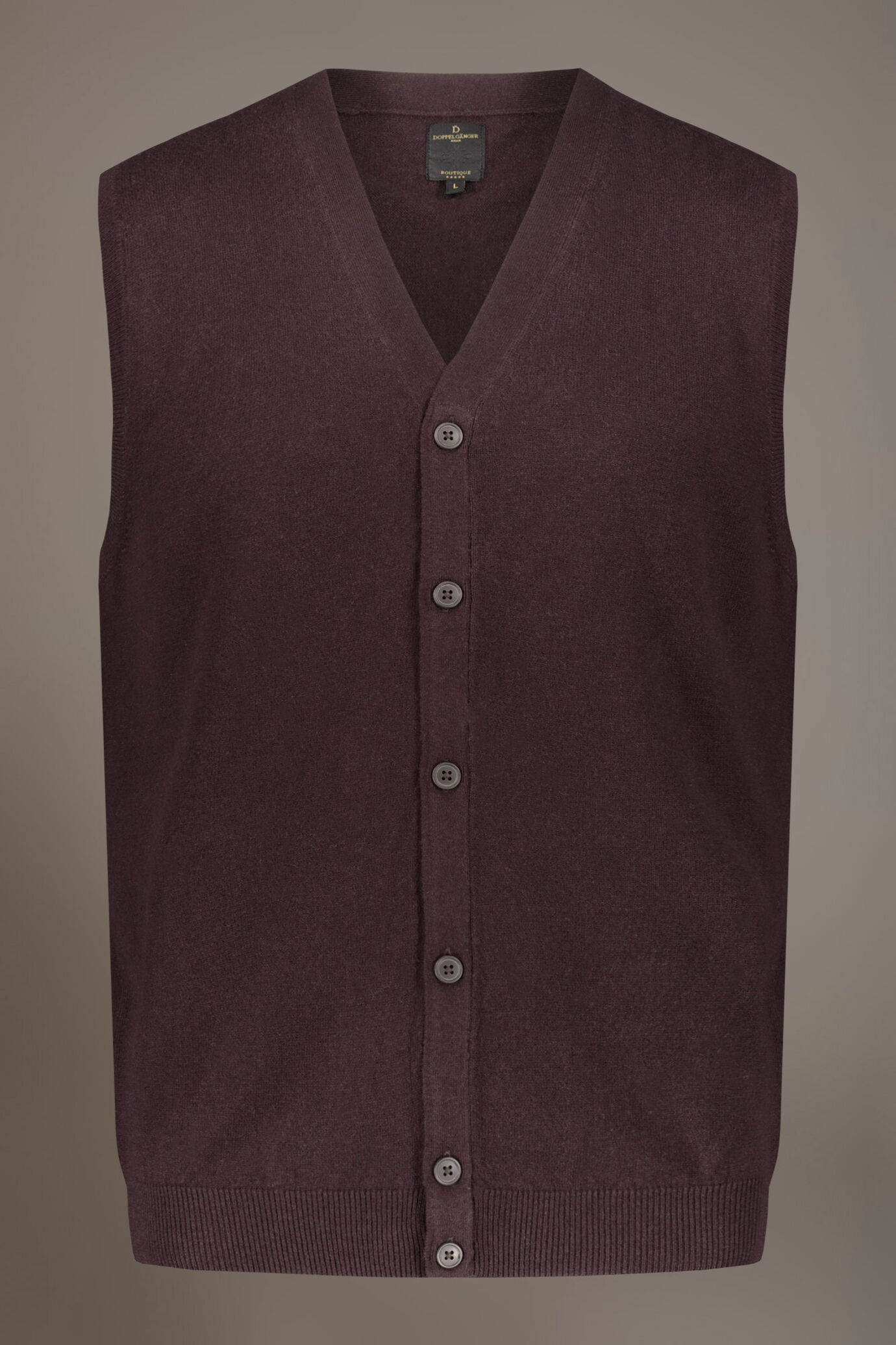 Wool blend V-neck knitted vest image number 3