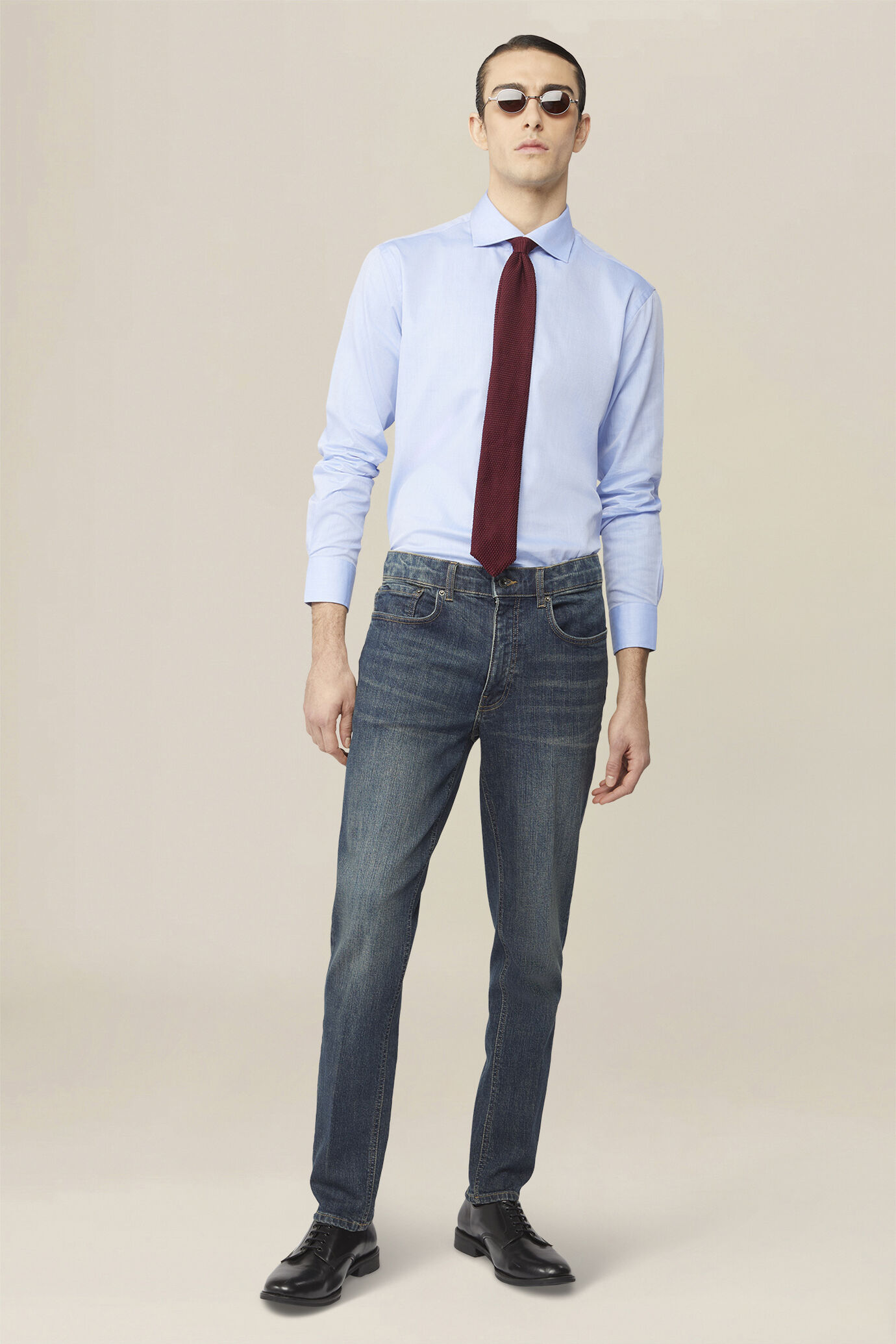 Jean 5 poches pour homme en denim moyen