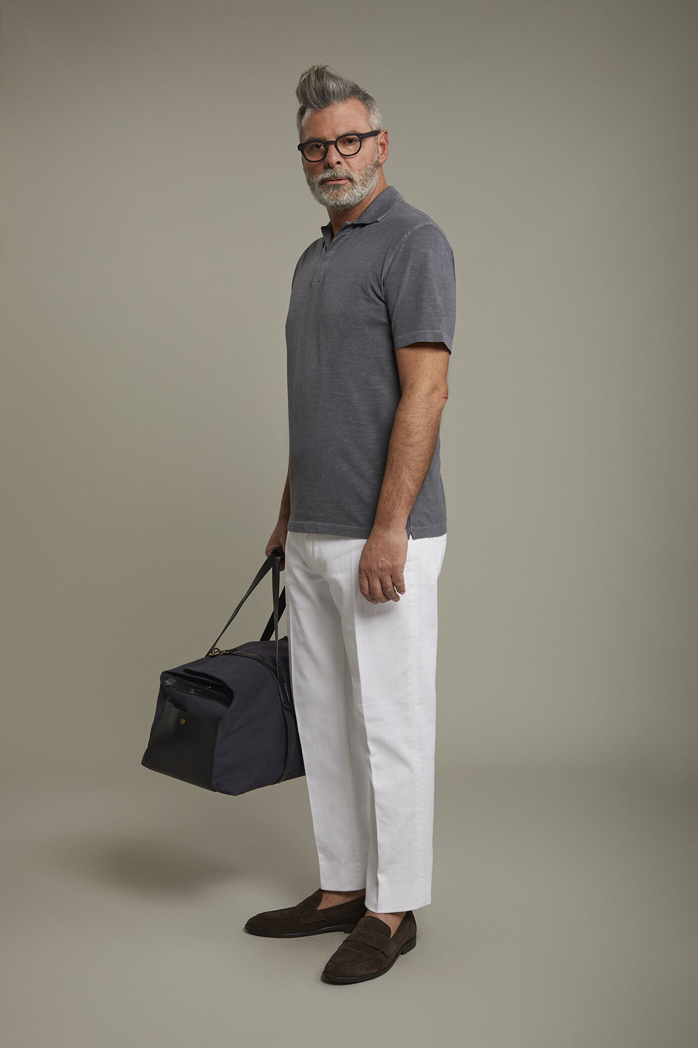 5-Pocket-Hose für Herren aus elastischem Baumwoll-Twill-Gewebe in normaler Passform image number 1
