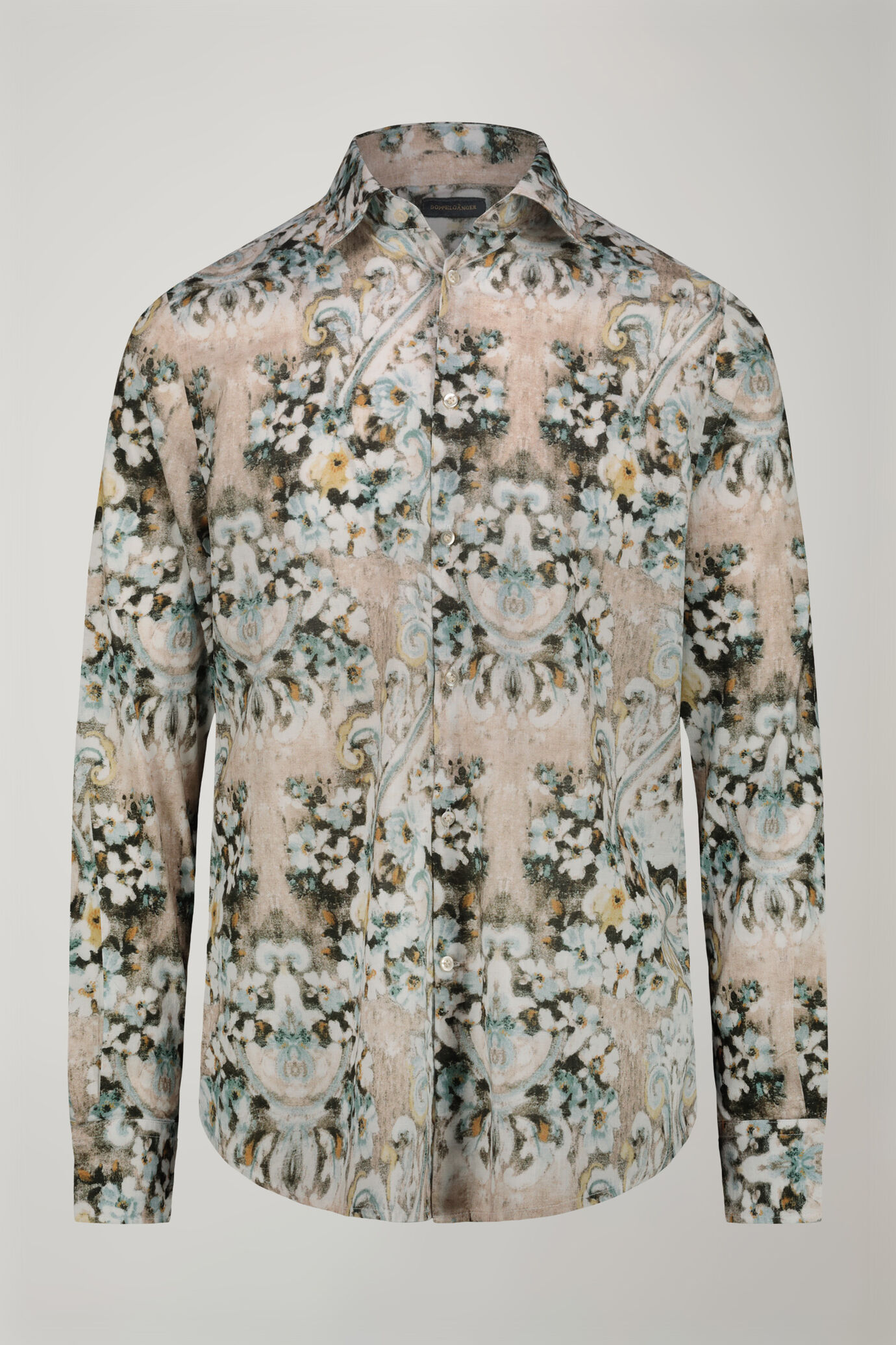 Chemise décontractée pour homme à col classique en tissu imprimé 100 % mousseline de coton coupe confort image number 4