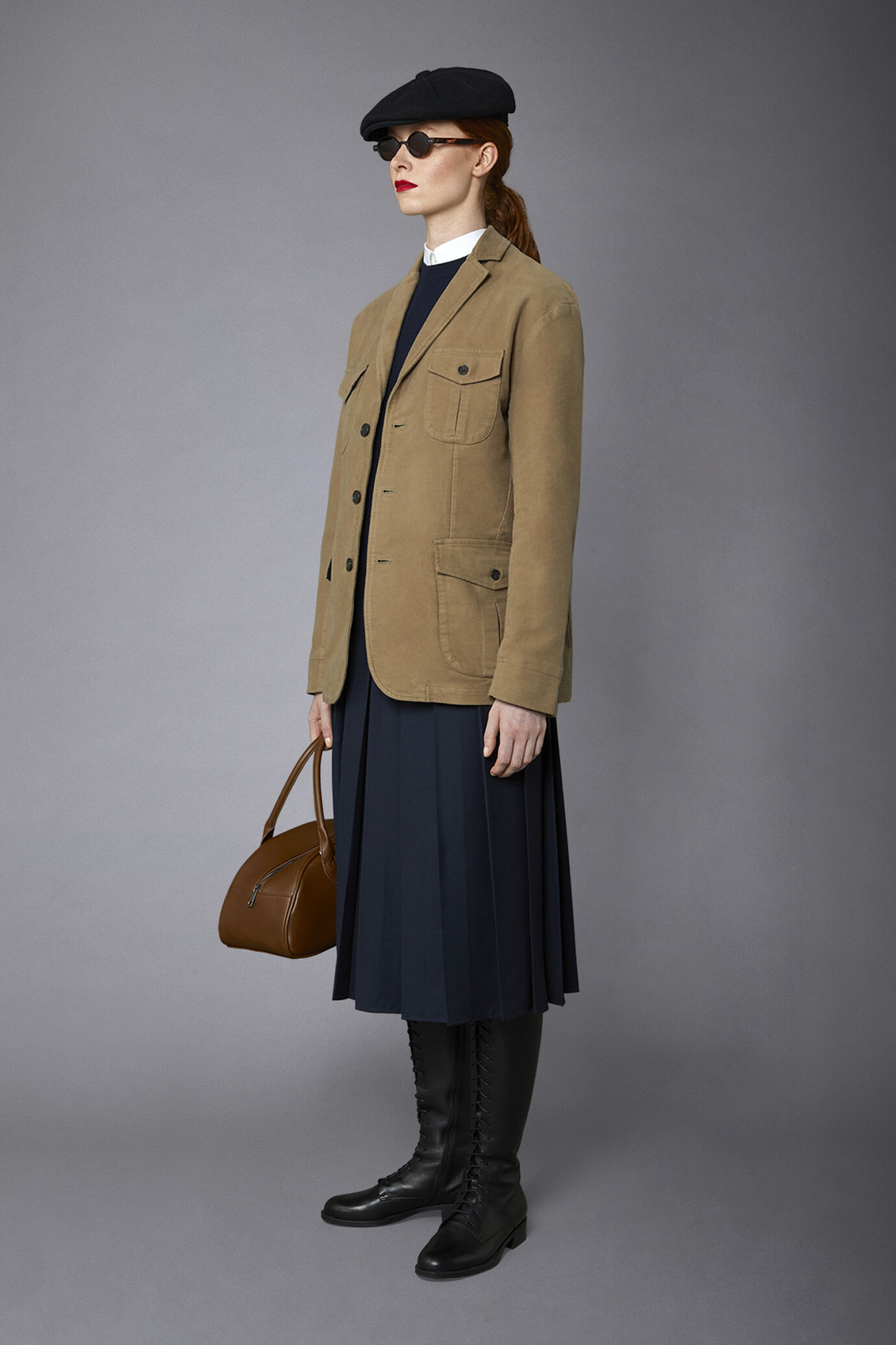 Genderless field jacket in plain moleskin regular fit image number 3
