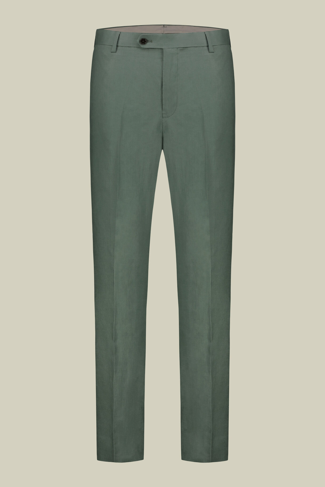 Single-breasted men's suit with flat front trousers, in 100% linen with a washed effect image number 6