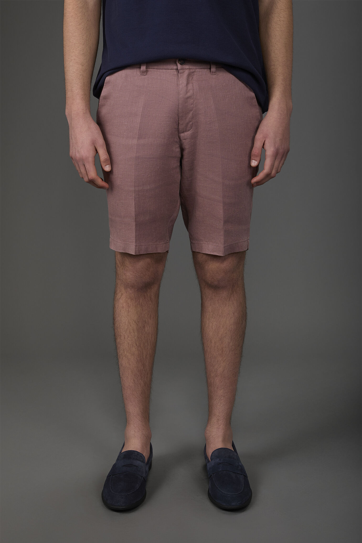 Herren-Bermudashorts mit Gummizug im Bund aus 100 % Leinen image number 1