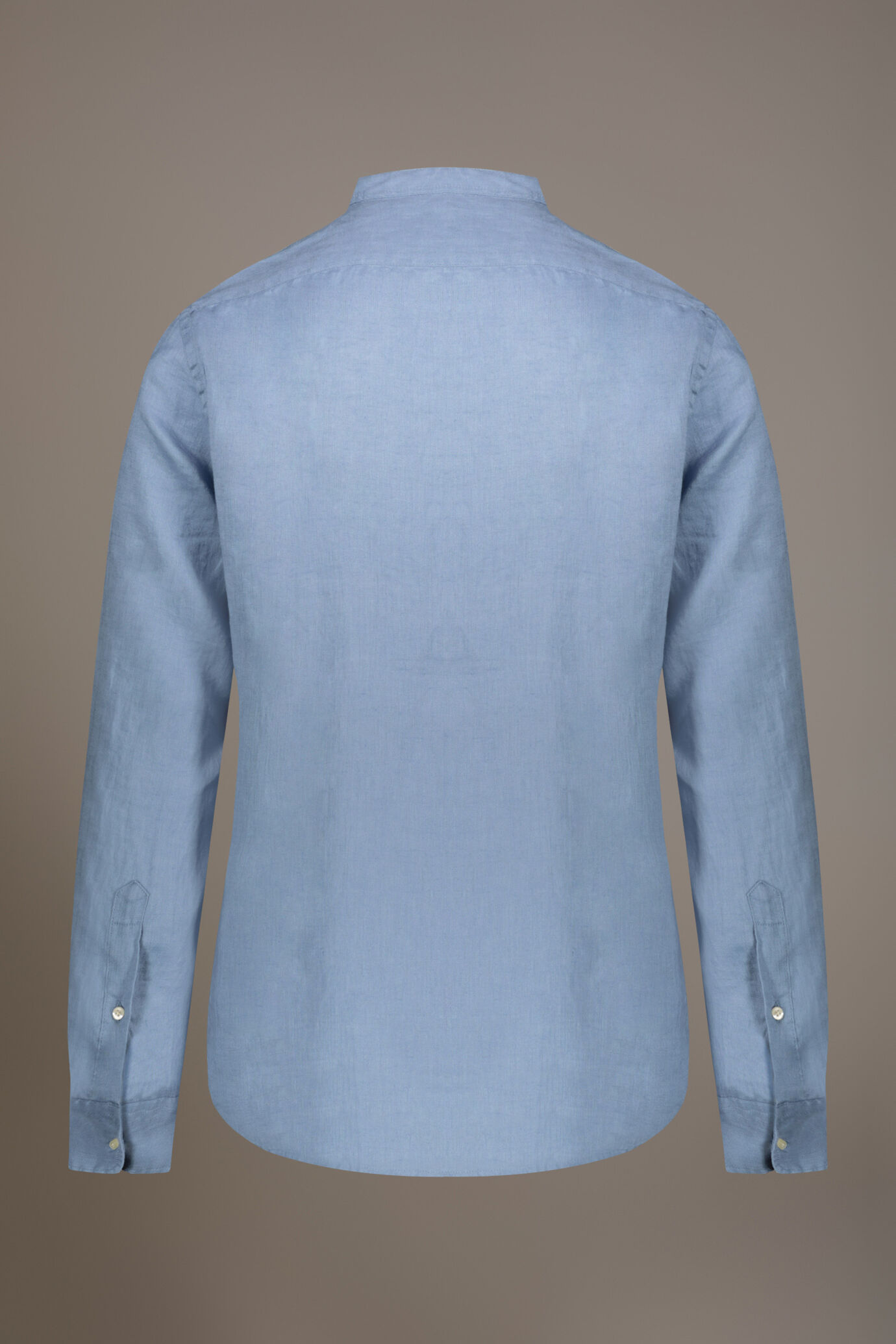 Camicia casual collo coreana comfort fit 100% lino image number 4