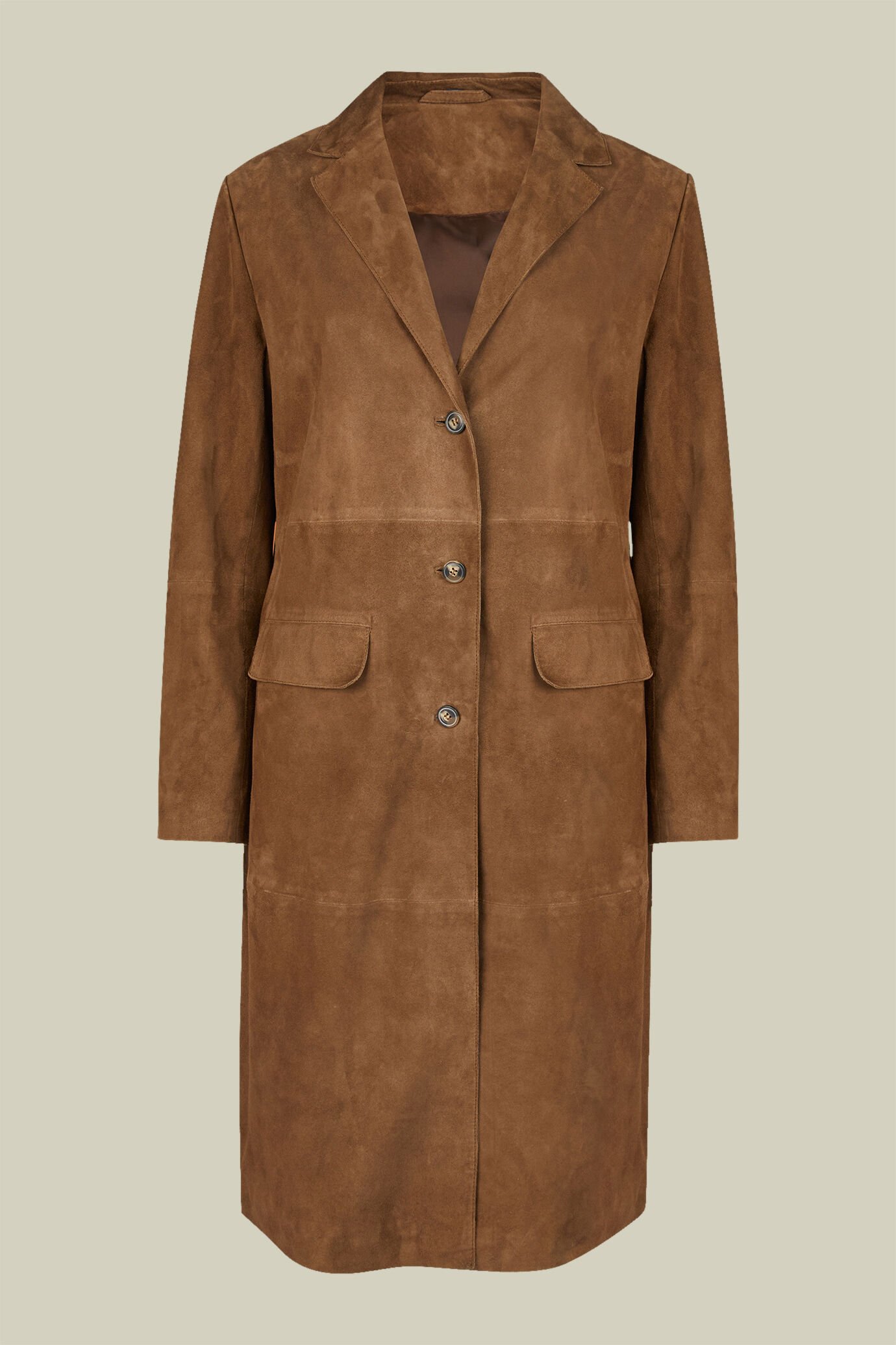 Cappotto donna 100% vera pelle scamosciata regular fit image number 4