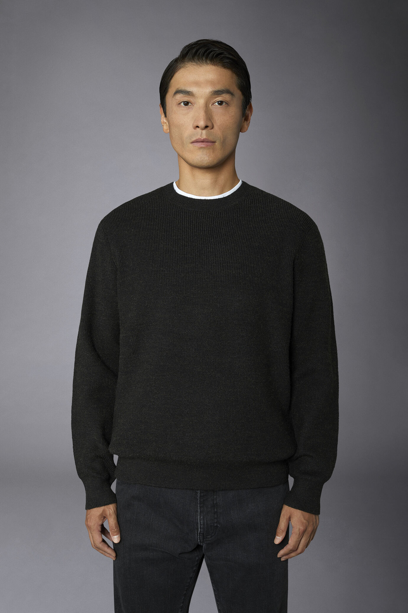 Pullover mit Rundhalsausschnitt und englischem Rippenstrick Regular Fit image number 3