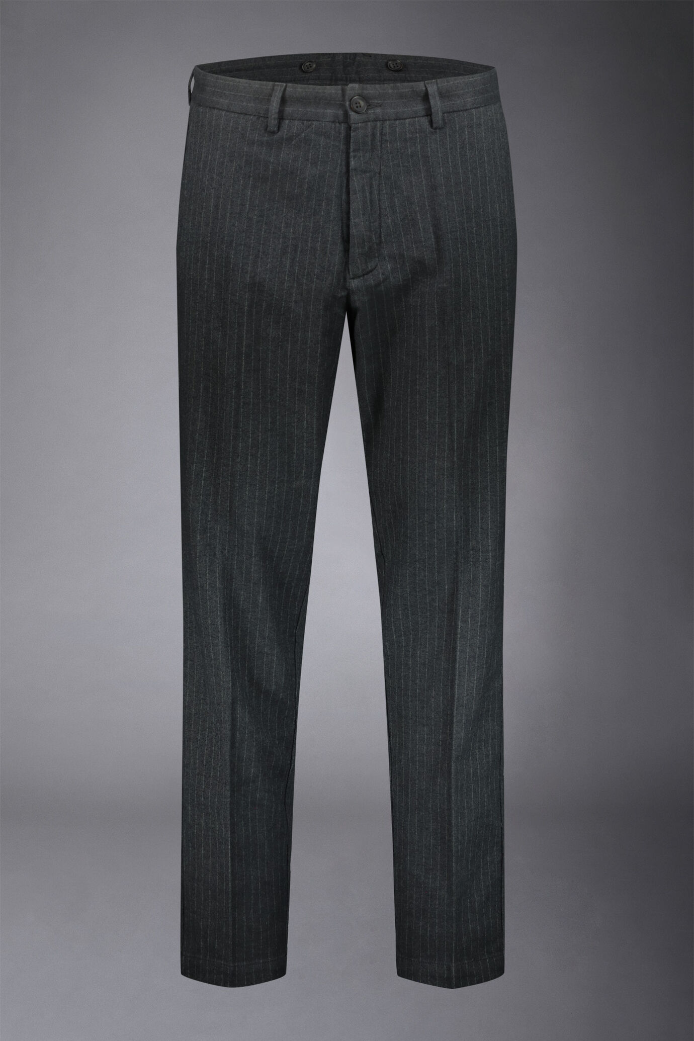 Pantalon chino coton tissé laine main pinstripe comfort fit image number 4