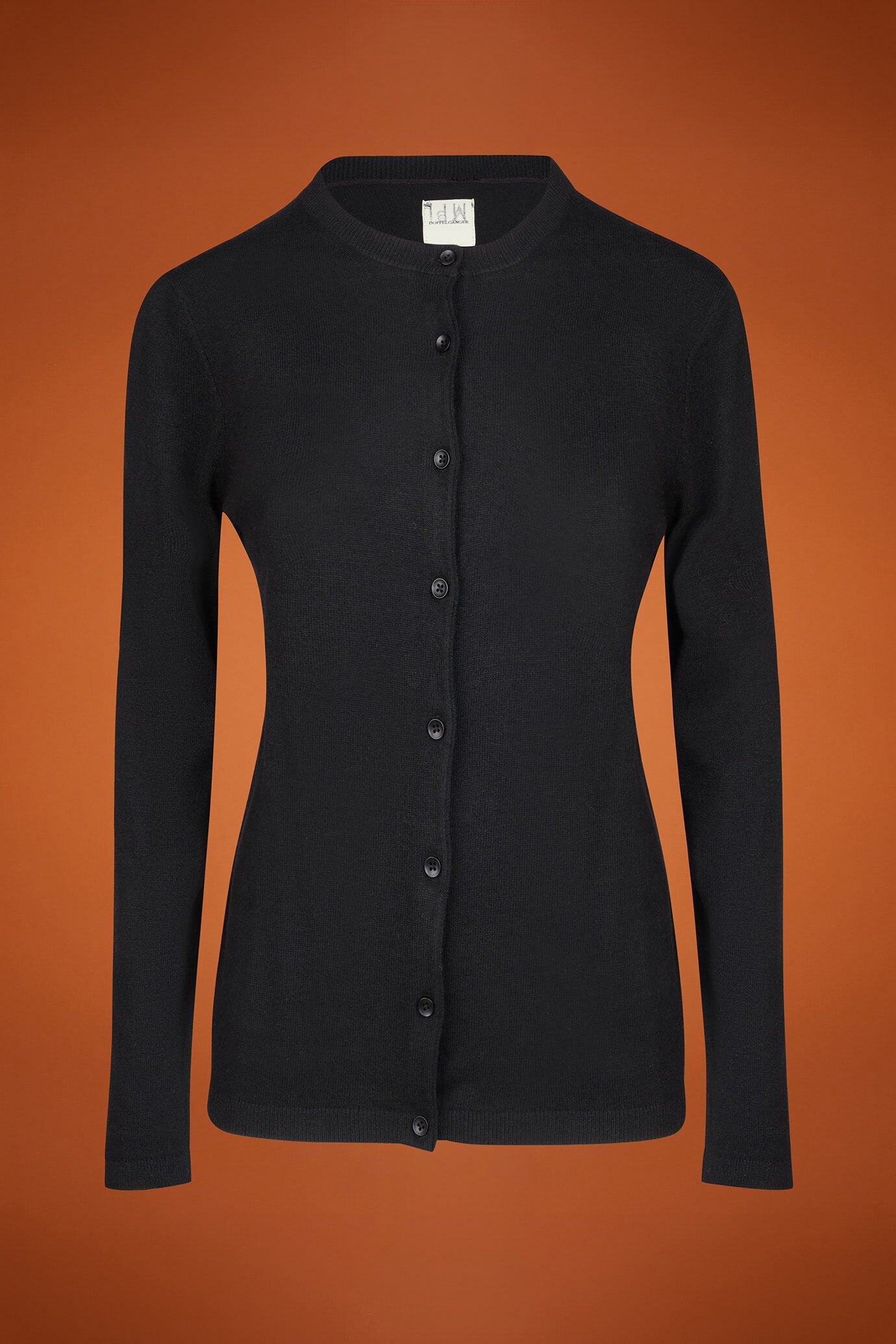Cardigan donna girocollo misto lana e cachemire regular fit image number 4