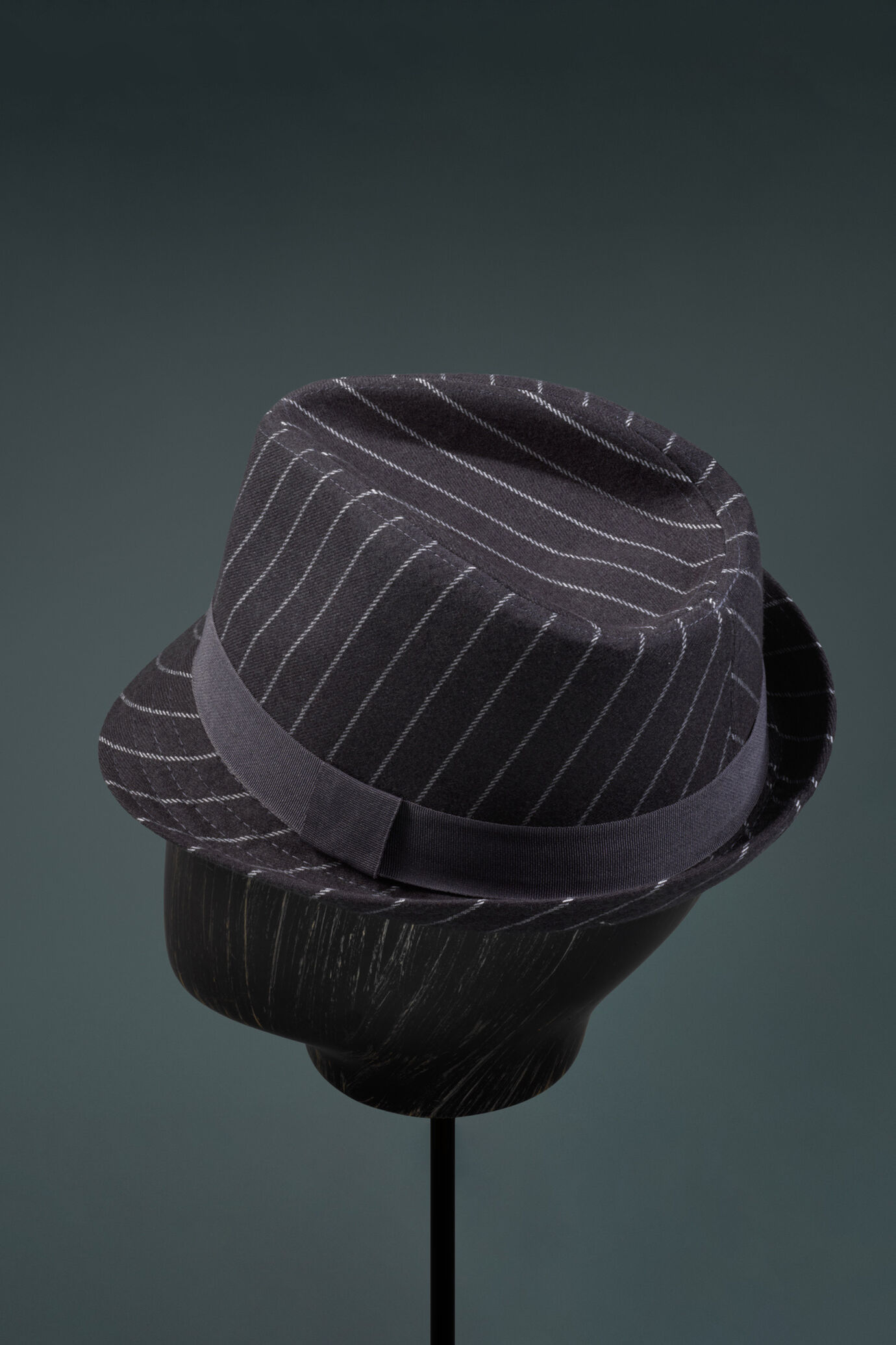 Pinstripe fedora hat image number 1