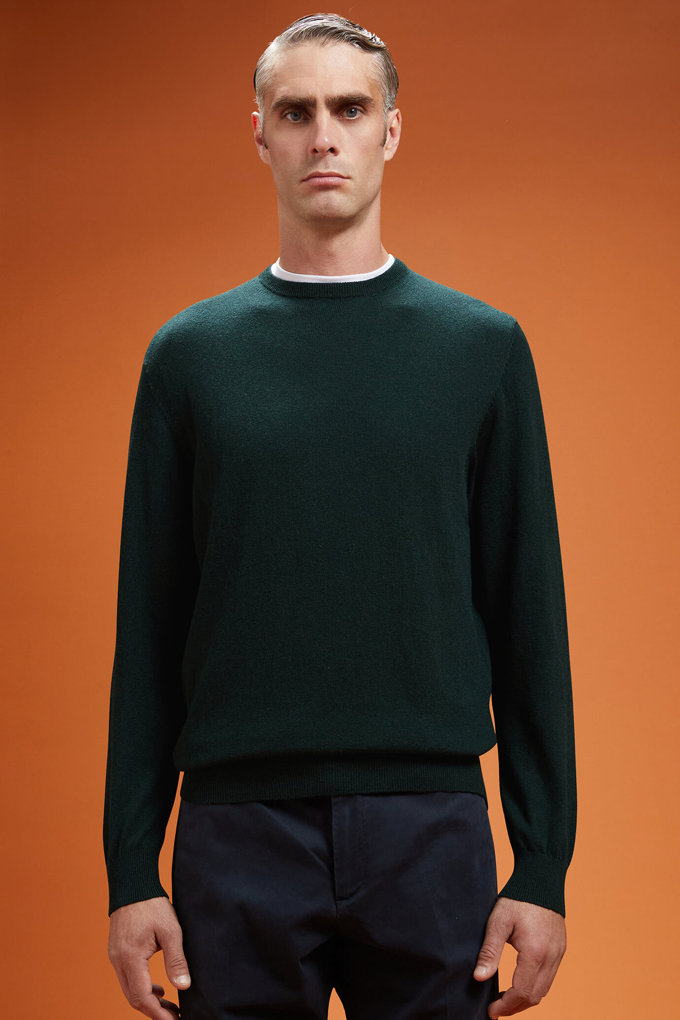 Herren-Pullover mit Rundhalsausschnitt aus Baumwolle in normaler Passform image number 0