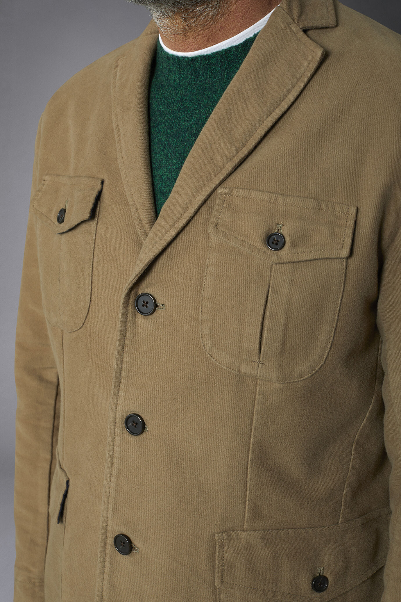 Geschlechtslose Field jacket aus einfarbigem Moleskin in normaler Passform image number 5