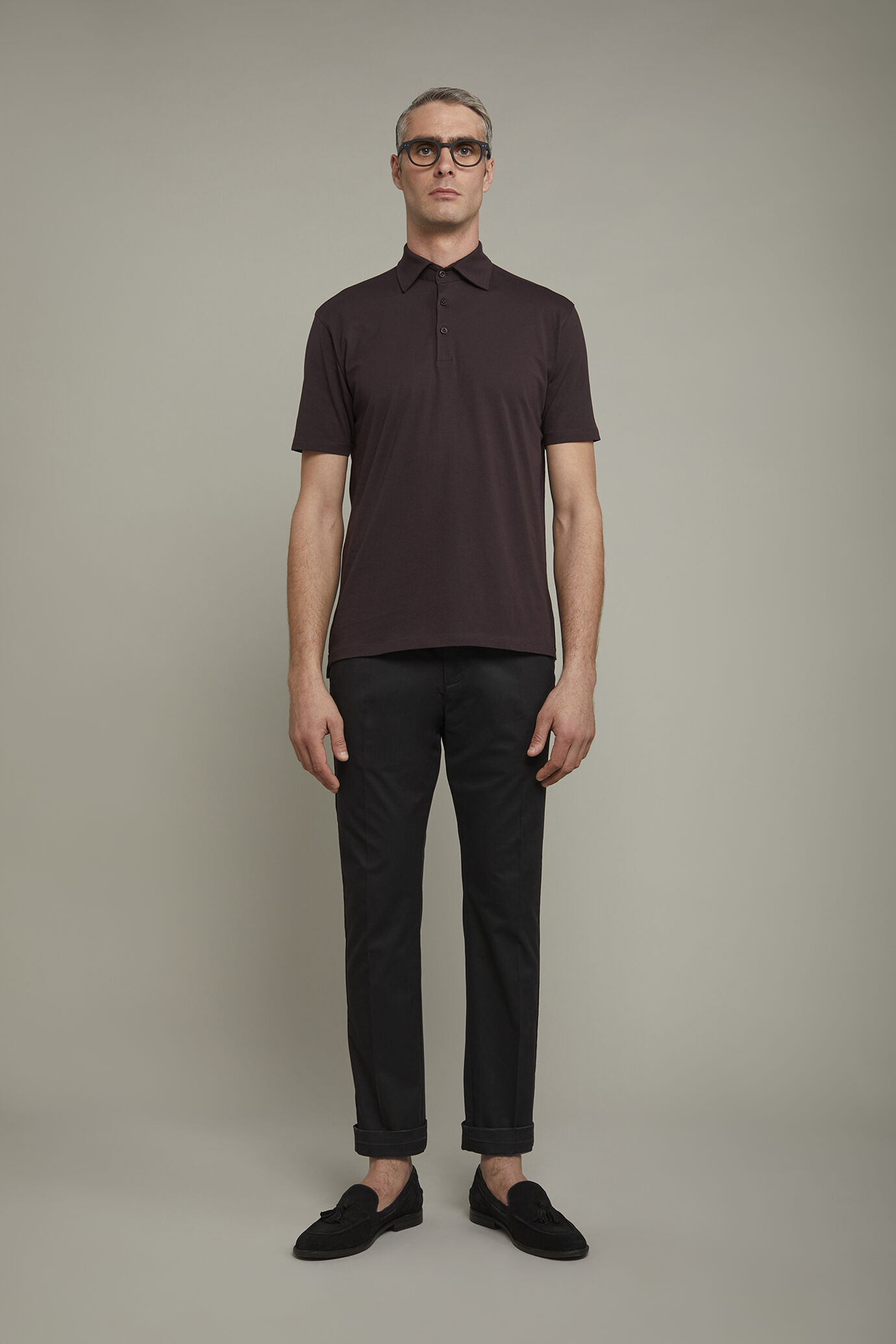 Pantalon chino classique pour homme en tissu sergé stretch coupe parfaite image number 2