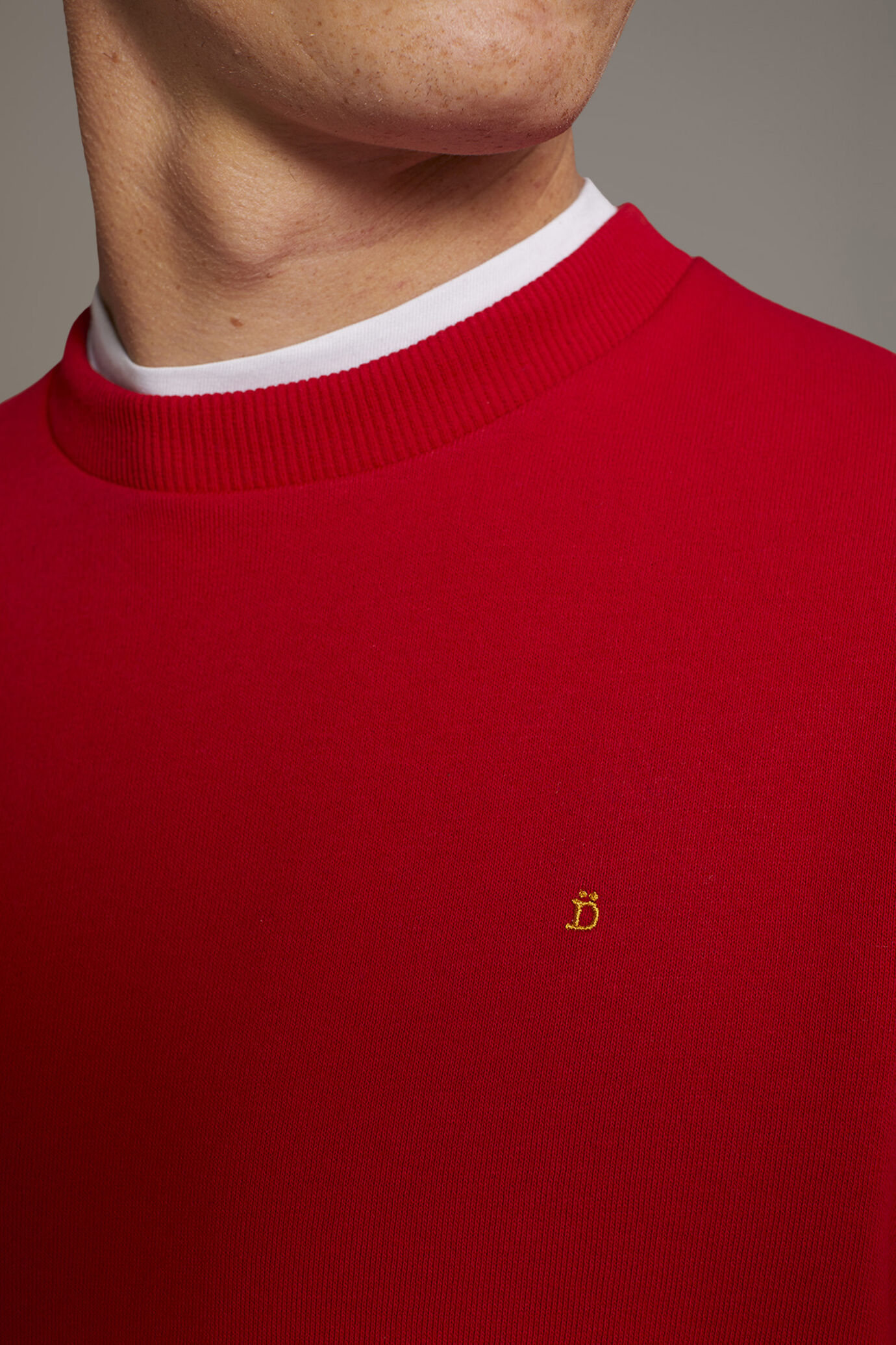 Round neck 100% cotton sweatshirt made in Italy image number 2