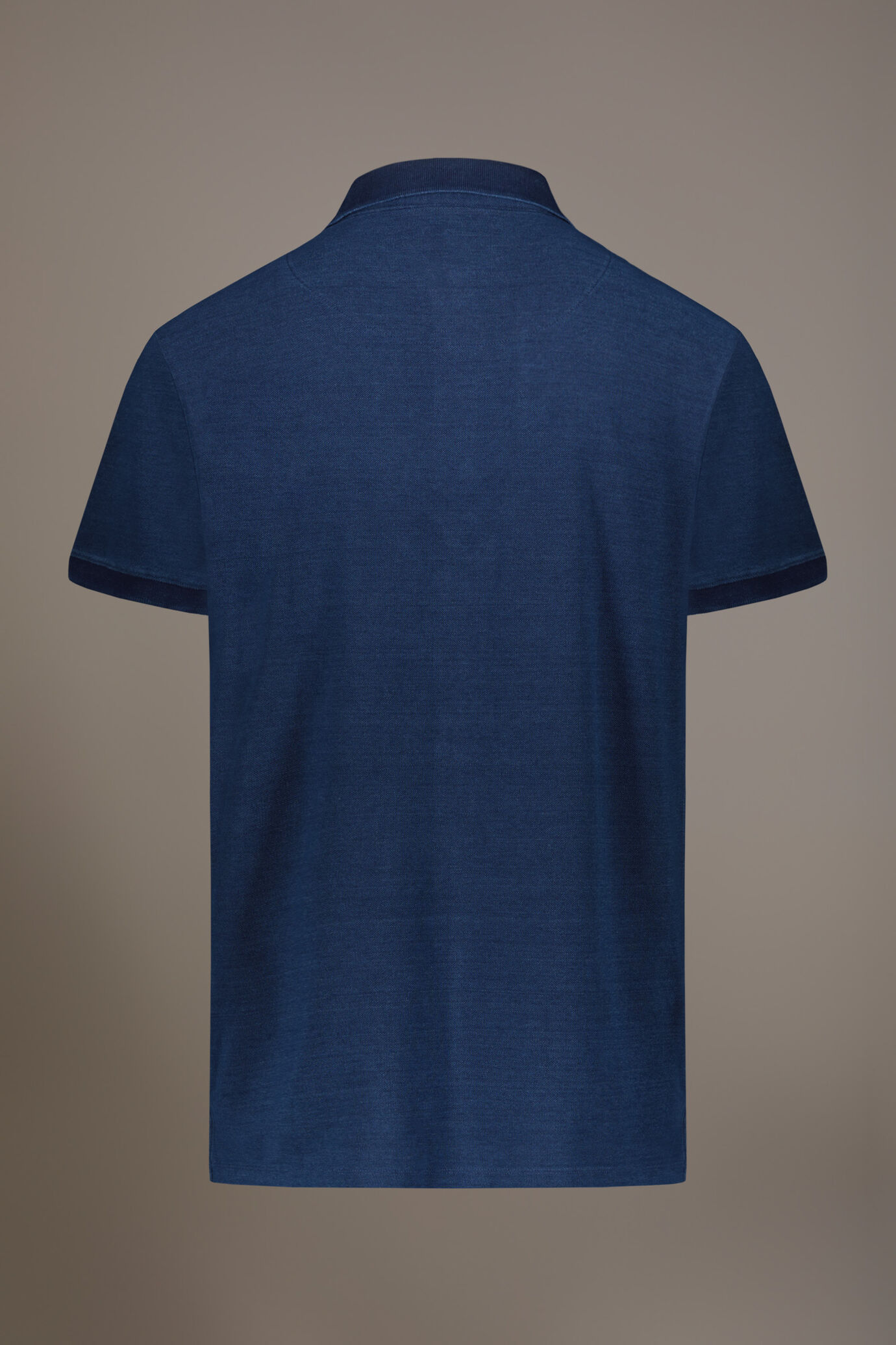 Kurzärmeliges Poloshirt aus 100% Baumwolle mit Denim-Effekt image number 4