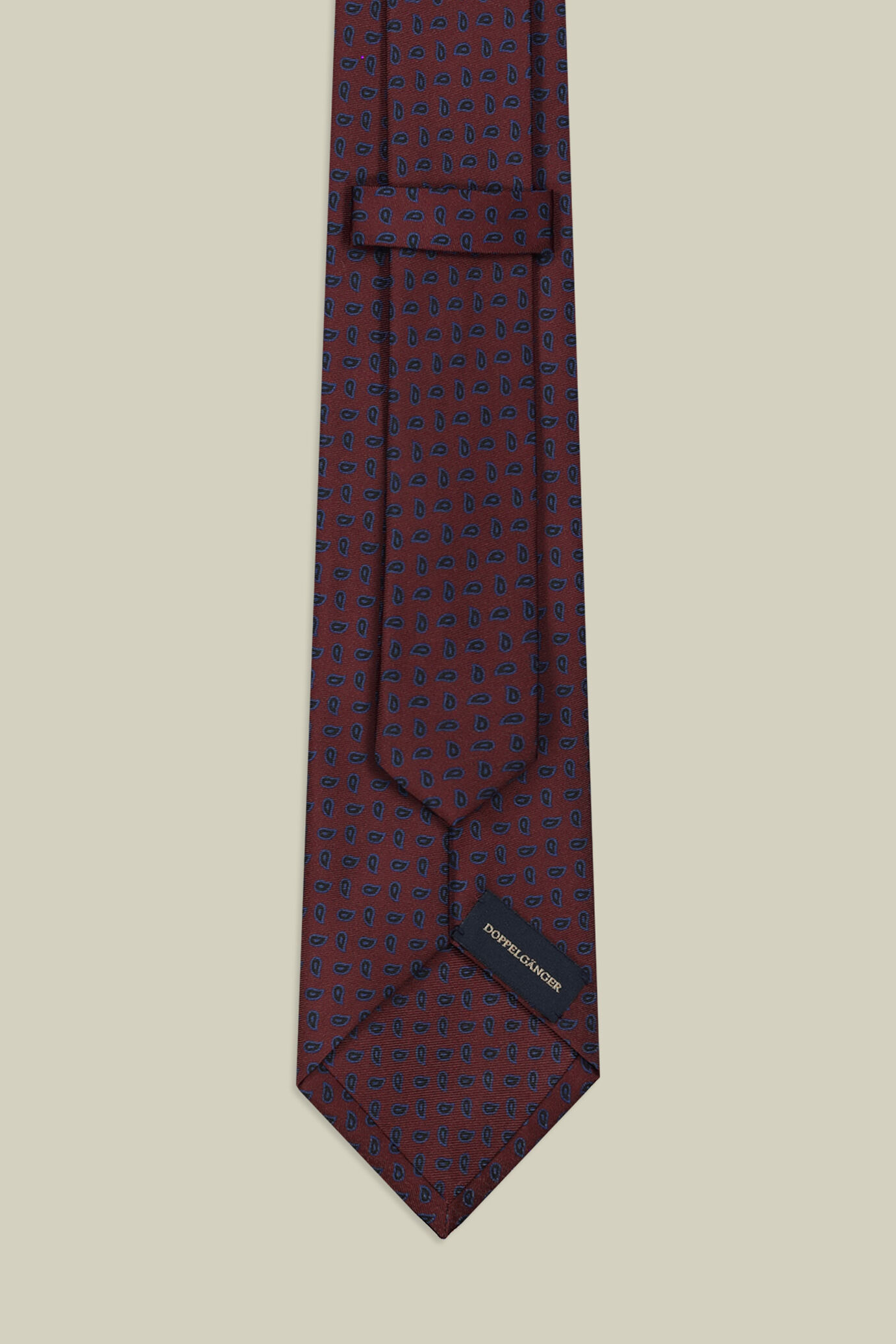 Cravate homme en soie, motif micro cachemire image number 2