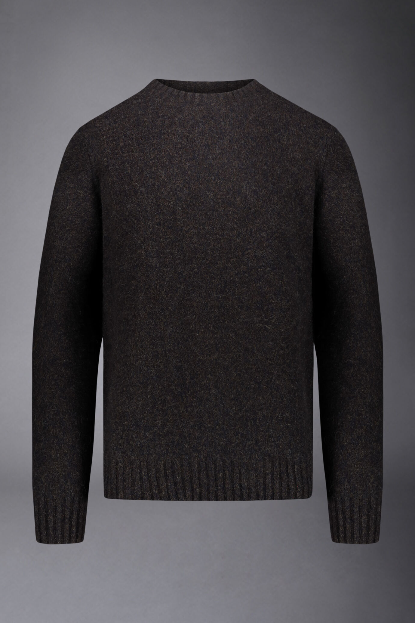 Men's roundneck sweater in lambswool blend regular fit image number 3