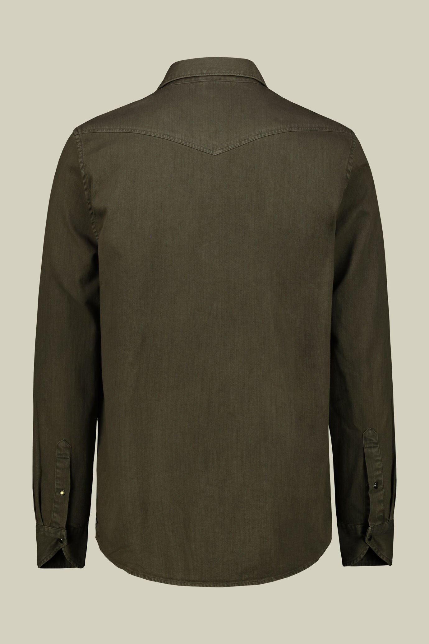 Camicia uomo casual collo classico tessuto chambray image number 5