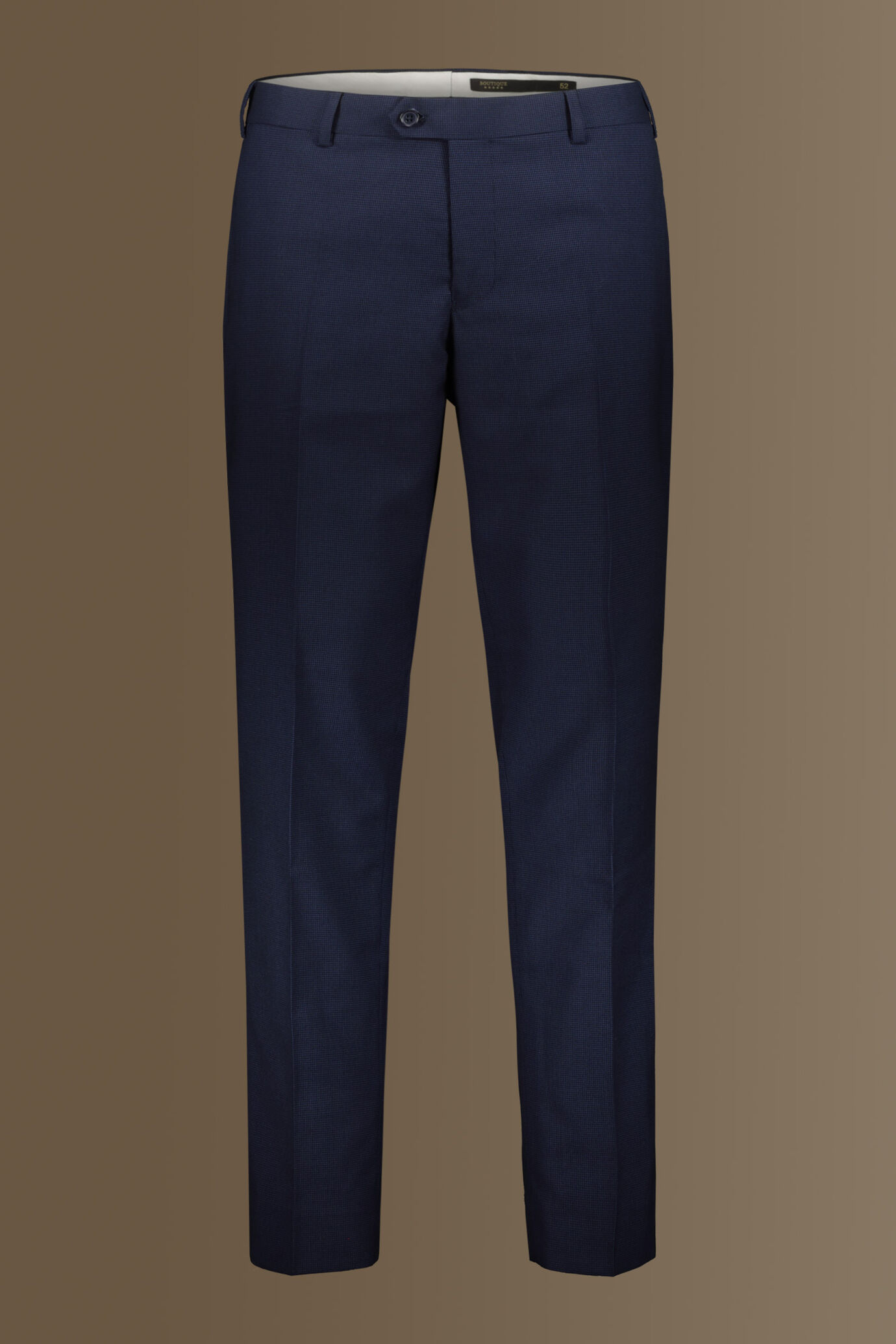 Abito monopetto con pantalone senza pinces tessuto microfantasia uomo image number 6