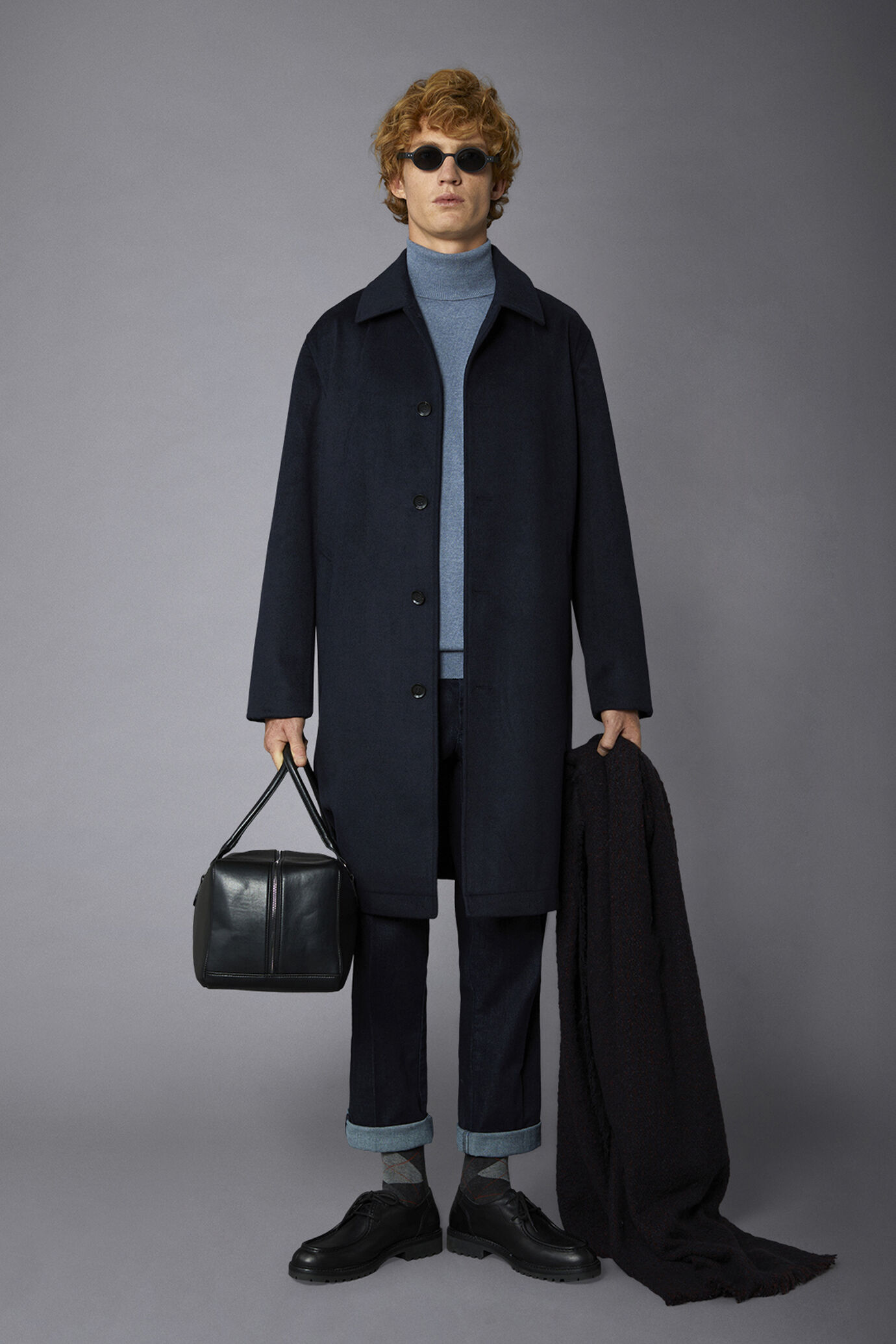 Cappotto uomo monopetto misto lana