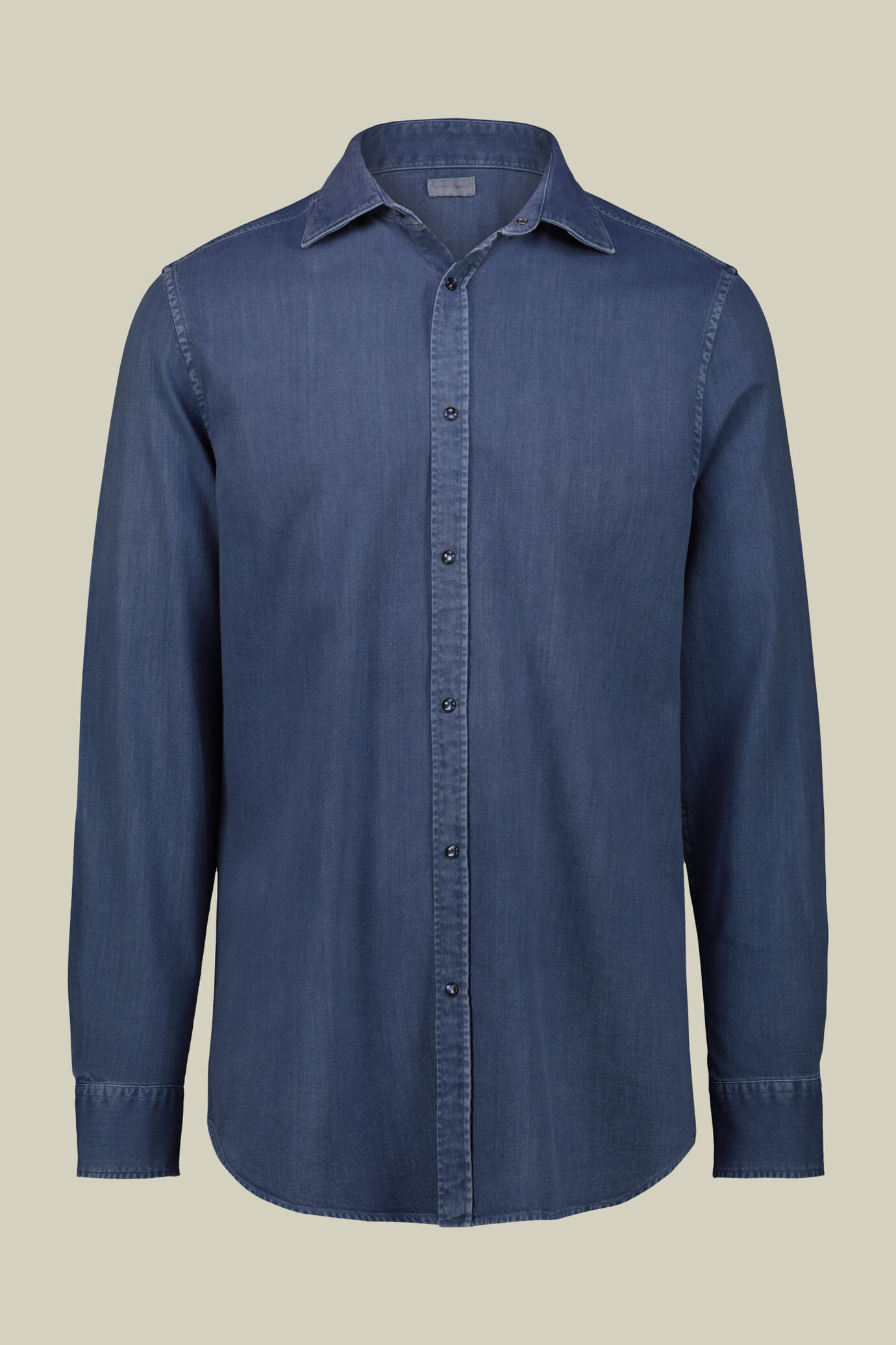 Chemise décontractée pour homme à col classique, tissu chambray