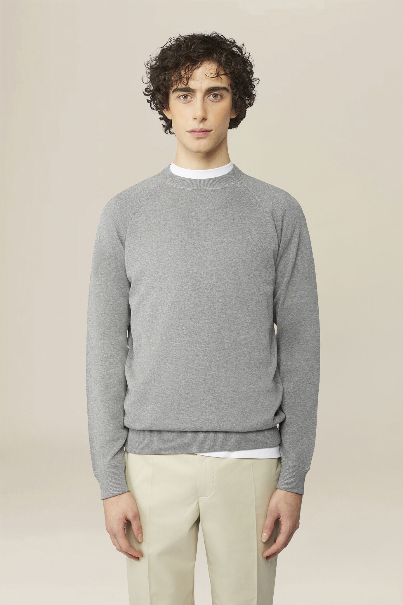 Herrenpullover mit Rundhalsausschnitt aus 100 % Baumwolle mit Raglan&auml;rmeln image number 0