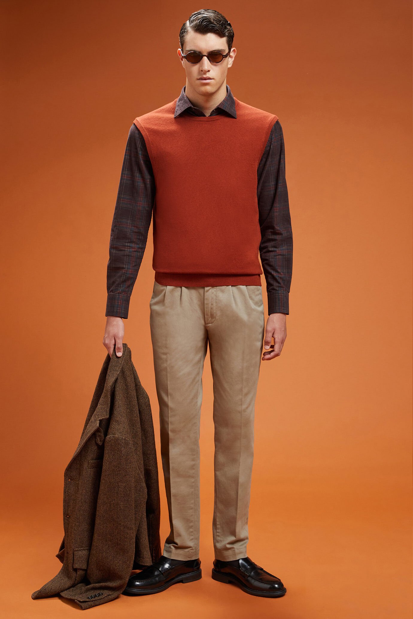 Gilet uomo girocollo lana e cotone regular fit image number 1