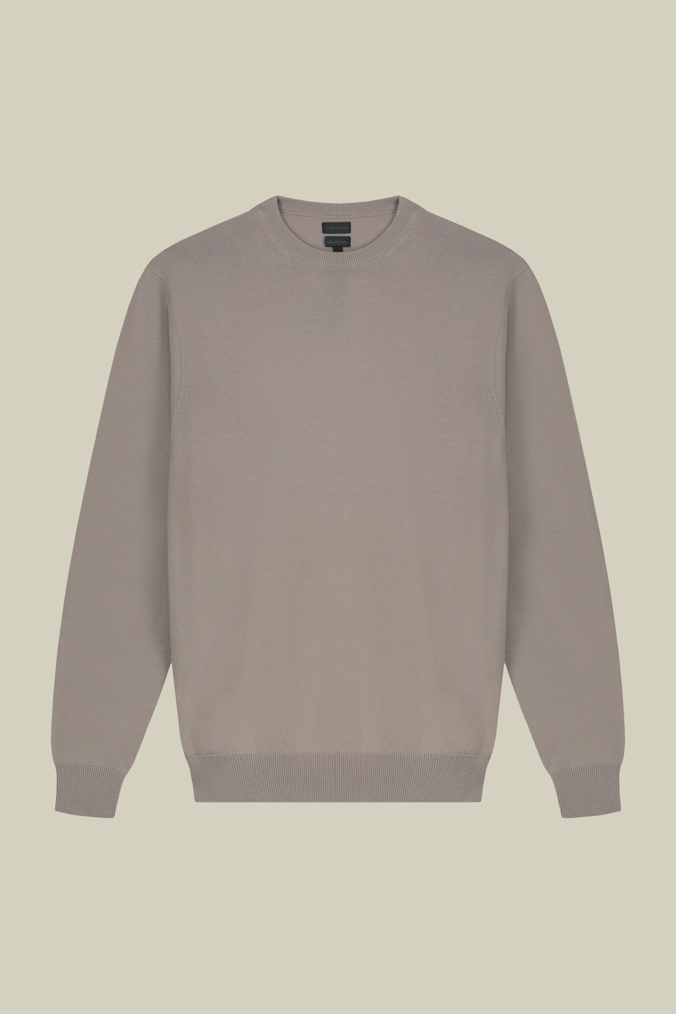 Herren-Pullover mit Rundhalsausschnitt aus 100 % bio-gewaschener Baumwolle