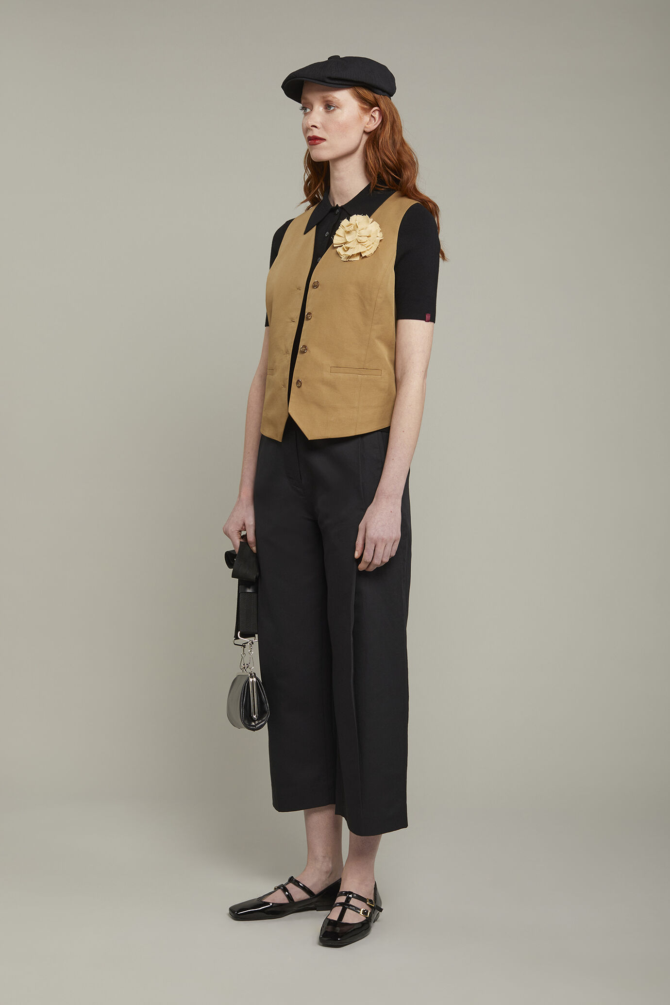 Gilet donna misto lino e cotone regular fit image number 1