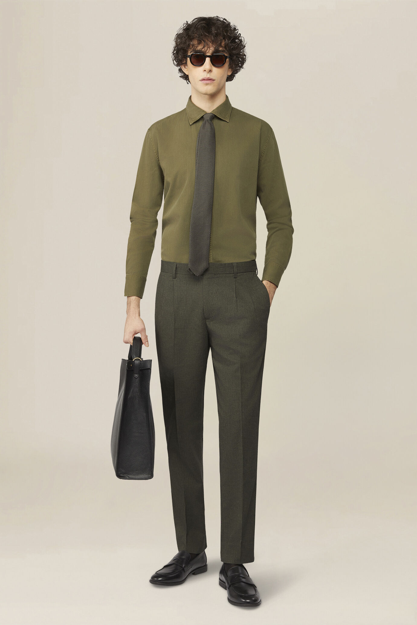 Pantalone uomo in tessuto micro pied de poule image number 0