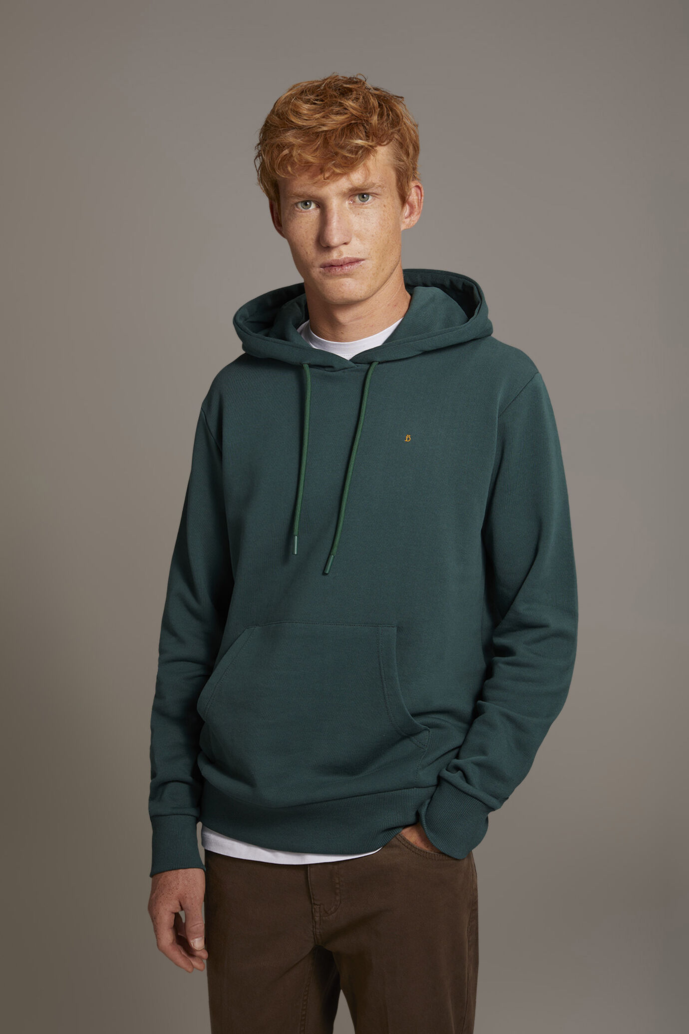 Felpa con cappuccio 100% cotone made in Italy image number 1