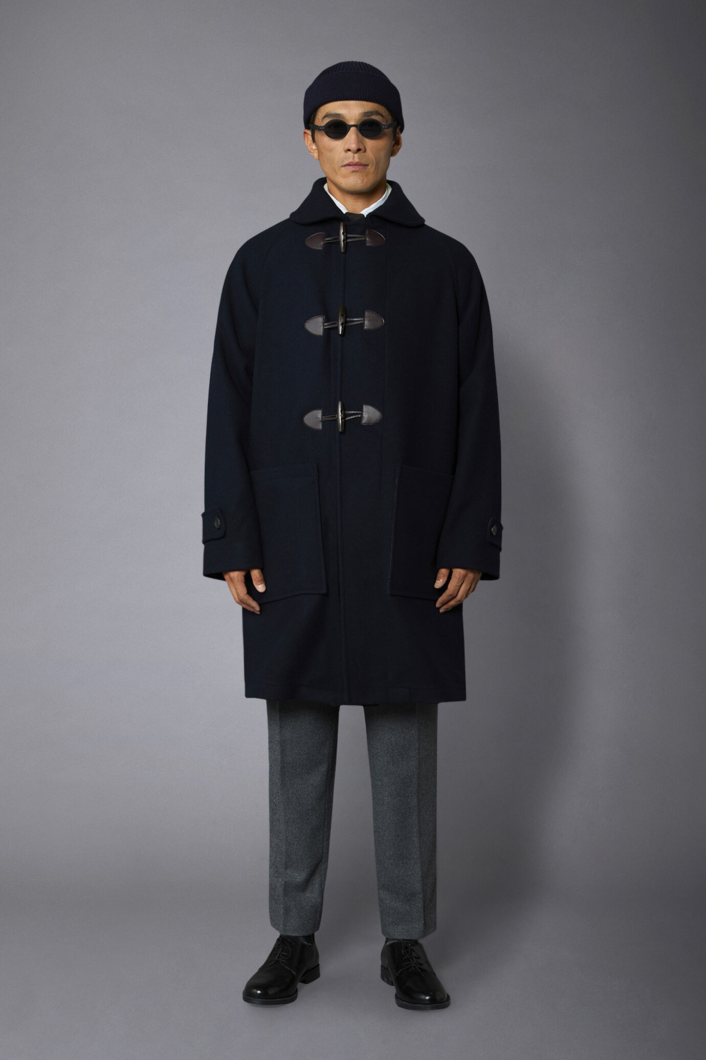 Cappotto inglese genderless senza cappuccio misto lana