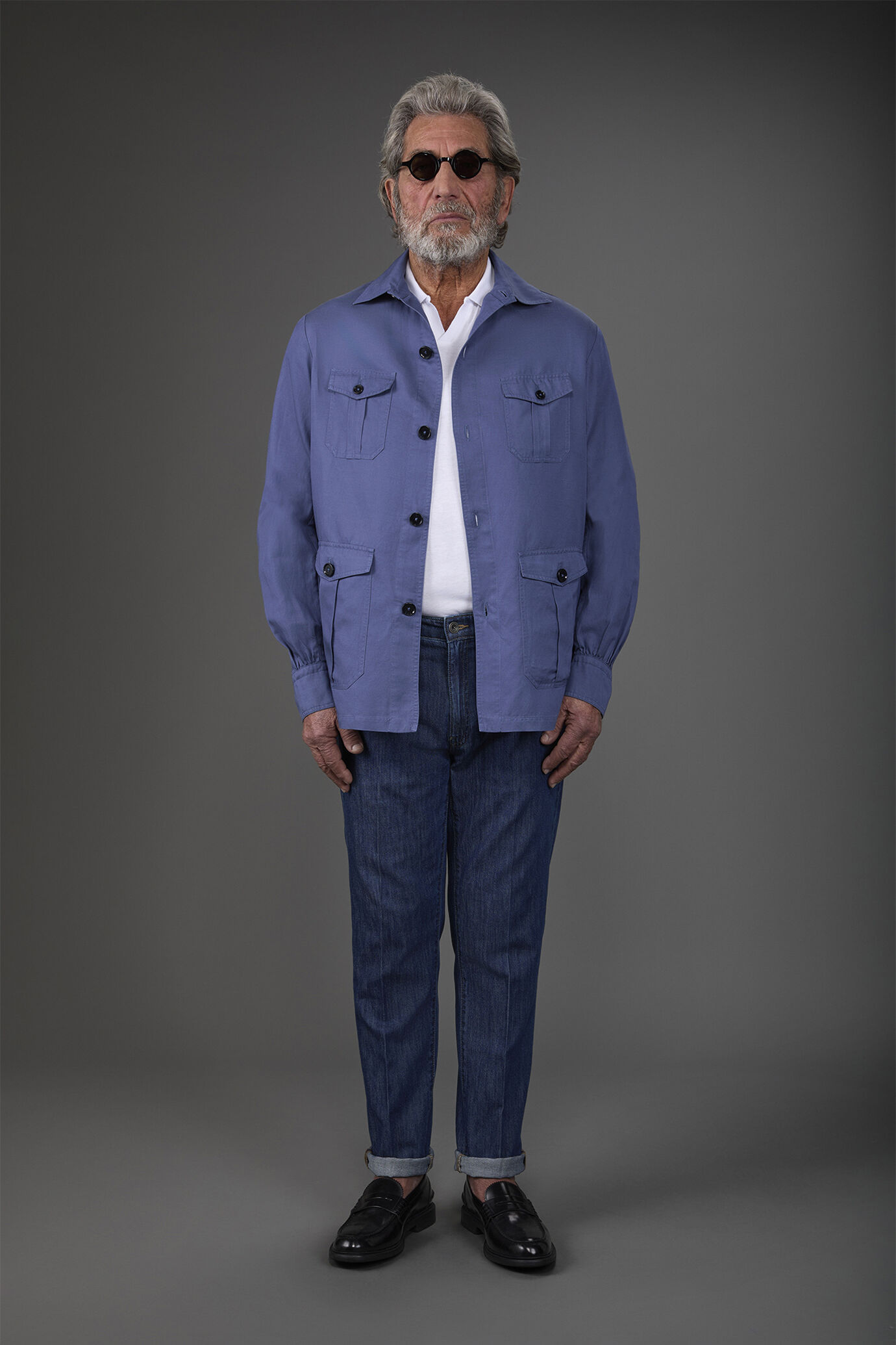 Men's shirt jacket with patch pockets image number 0