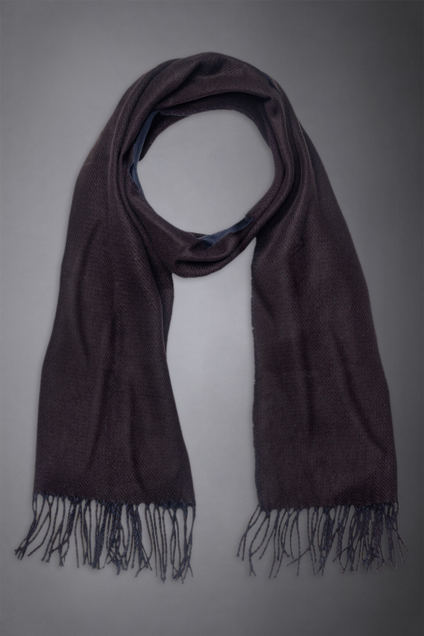 Men's solid-coloured double-face scarf